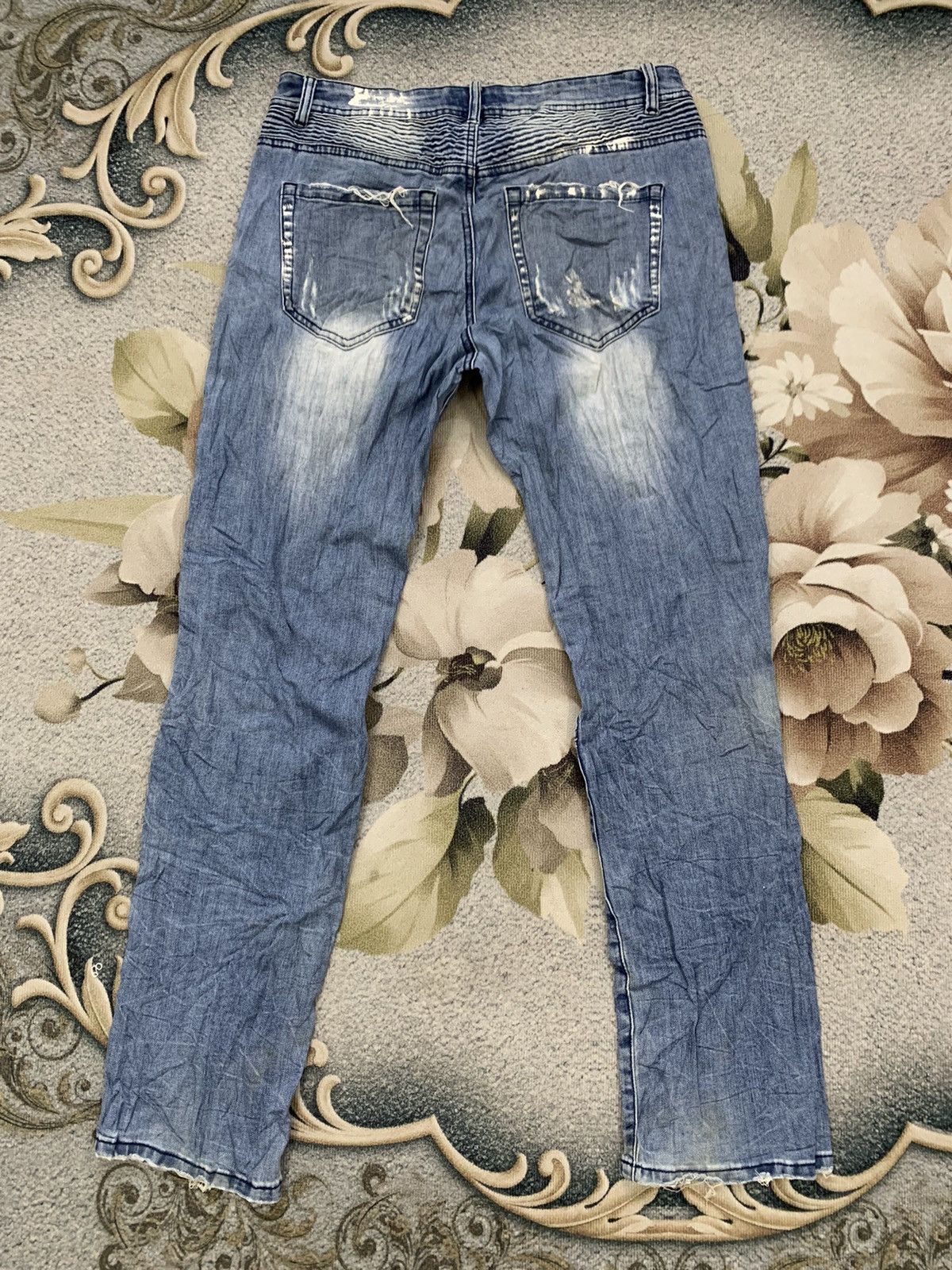 Japanese Brand Distress GOLD Biker Like Denim Pant Size US 33 - 2 Thumbnail