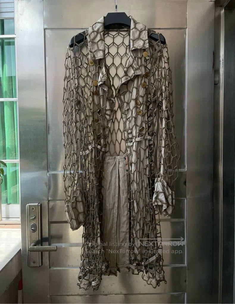 Comme des Garcons Comme Des Garcons Honeycomb hexagonal openwork net coat Size US M / EU 48-50 / 2 - 1 Thumbnail