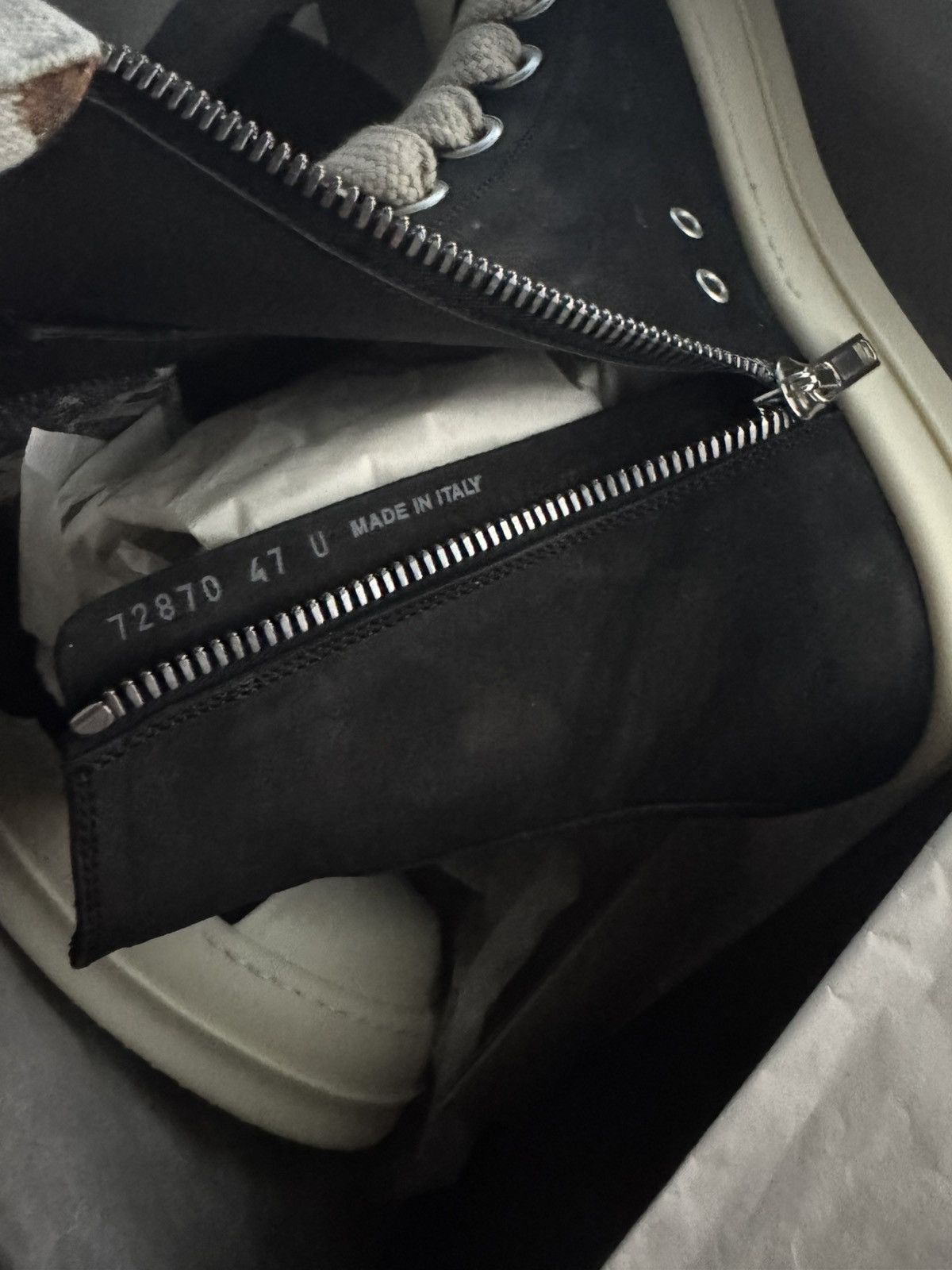 Rick Owens Rick Owens Ramones JUMBOLACE SNEAKERS RU02E1892 LWNW2 Size US 14 / EU 47 - 6 Thumbnail