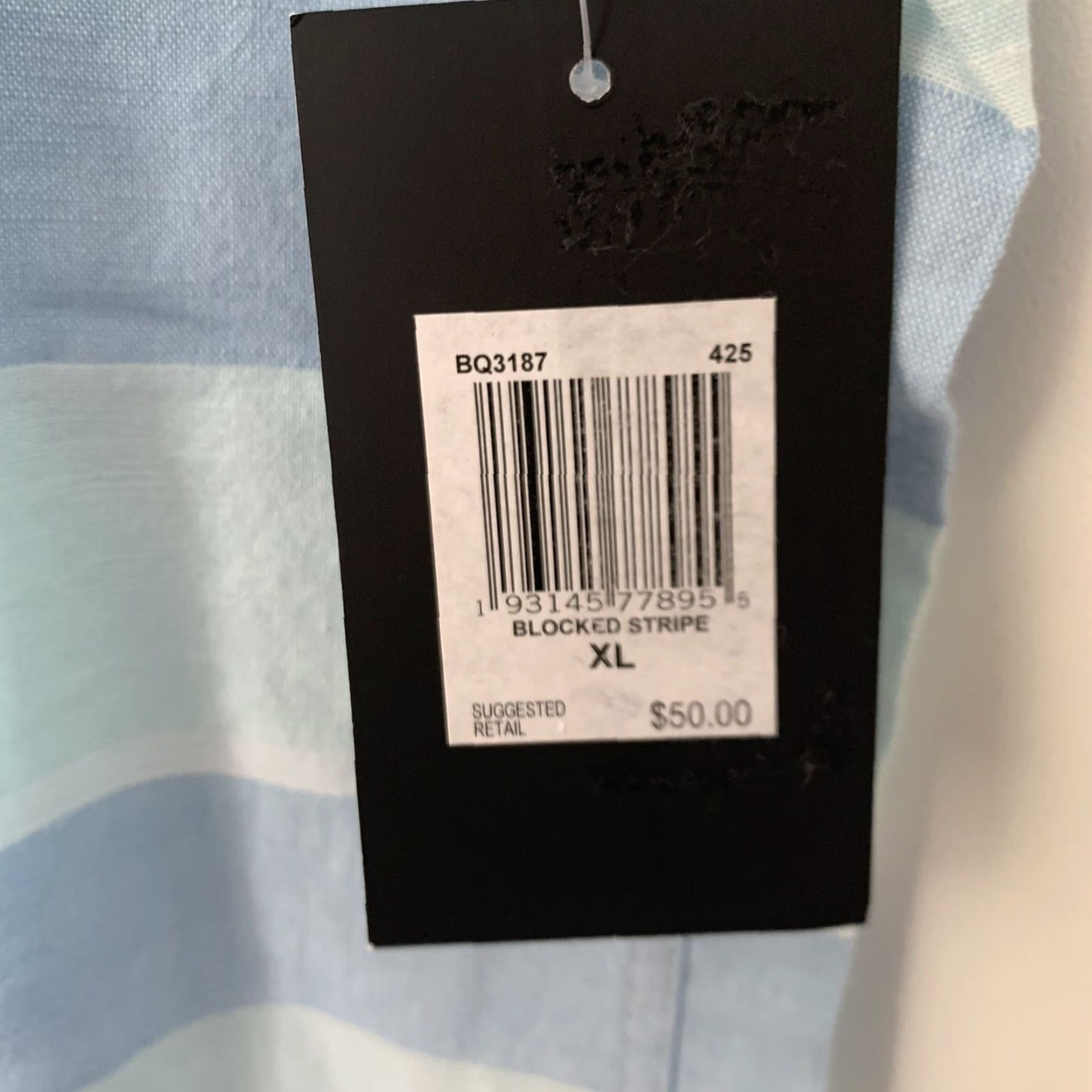 Hurley Hurley Shirt Mens XL Blue Blocked Stripe Woven Short Sleeve Button Front Cotton Size US XL / EU 56 / 4 - 4 Thumbnail
