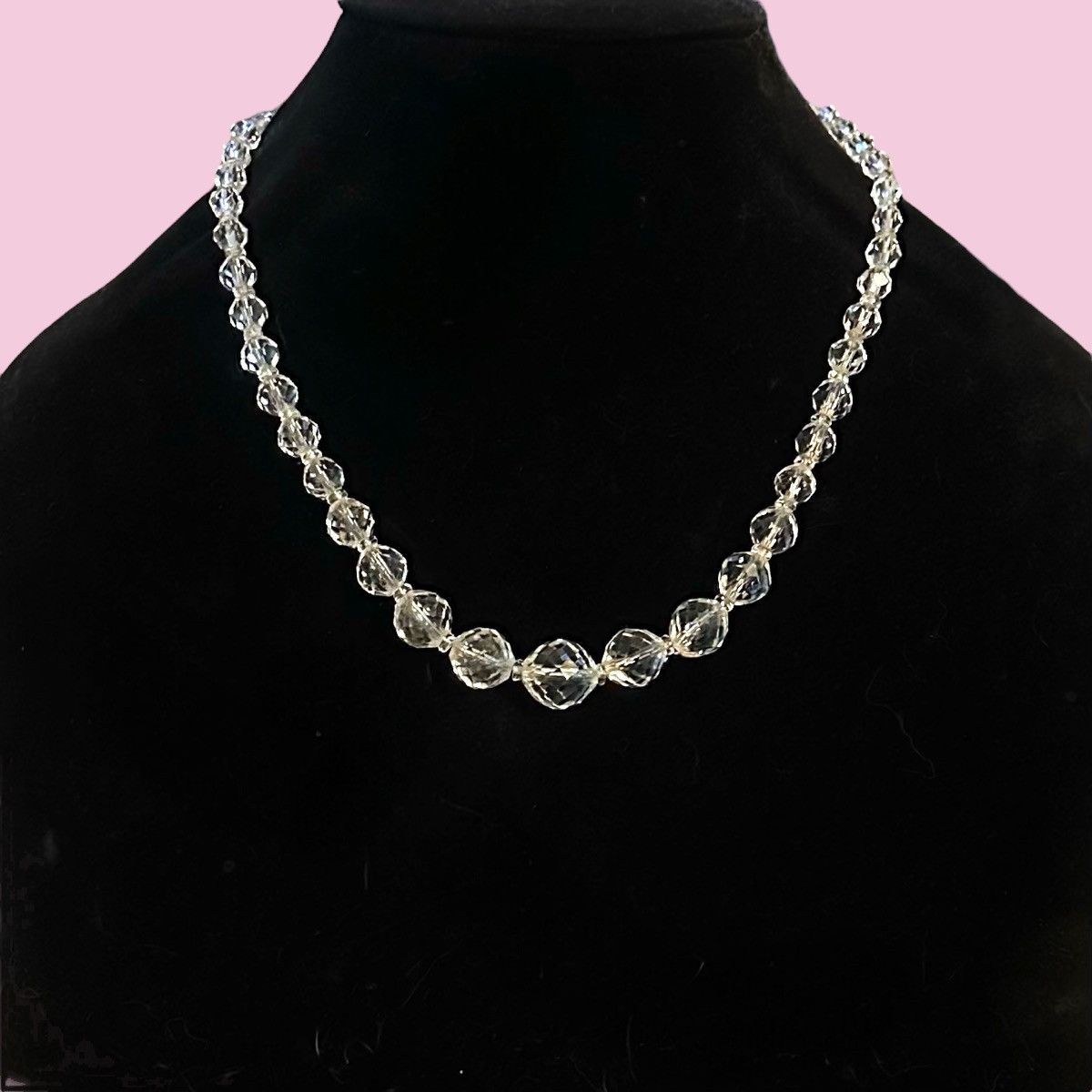Vintage Vintage clear crystal bead collar necklace Size ONE SIZE - 1 Thumbnail