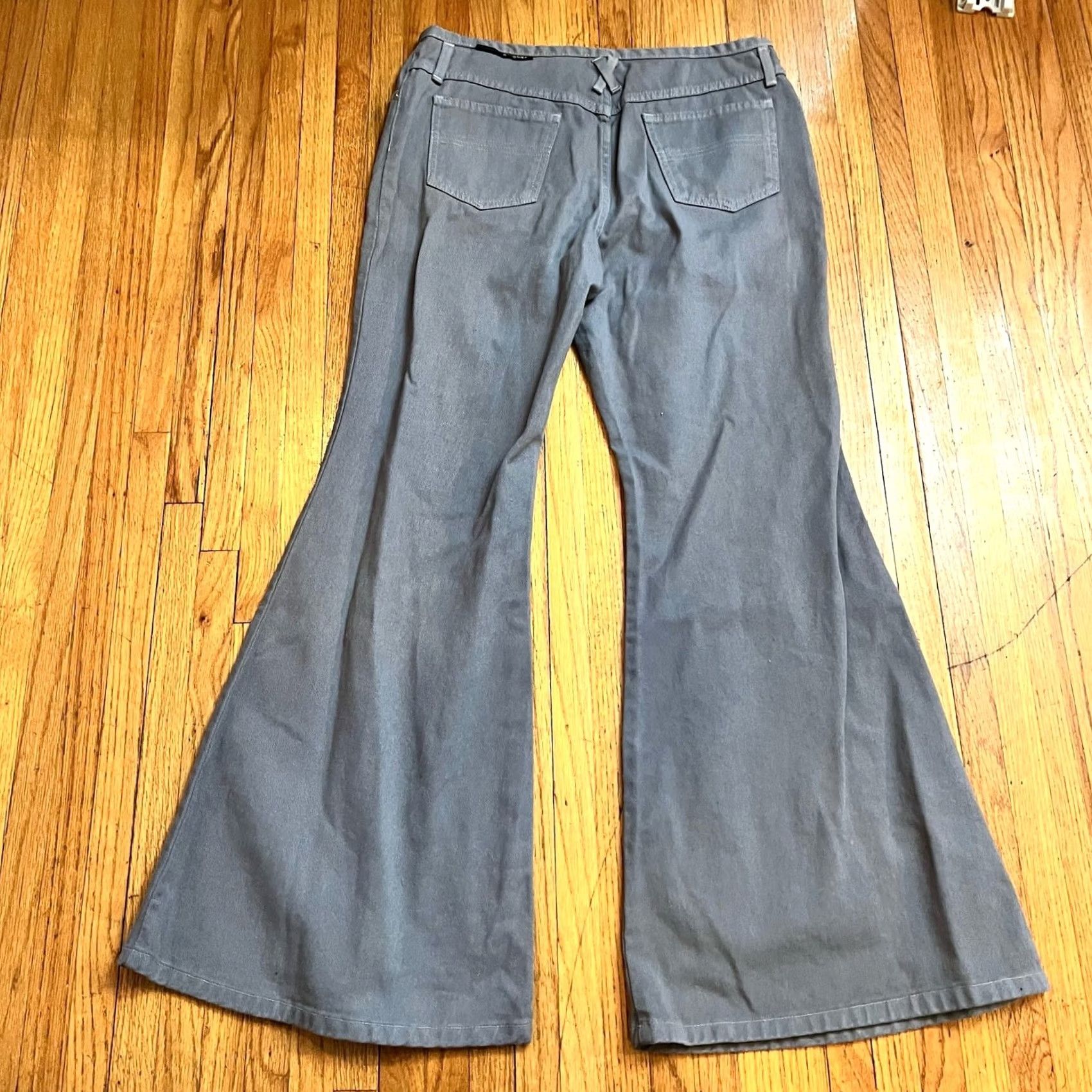 NANGA VINTAGE Hot & The Gang Jeans Womens 15 Flare Gray Button Front Pants Womens 15 Flare Gray Jeans 32x32 Size 36" / US 14 / IT 50 - 4 Thumbnail