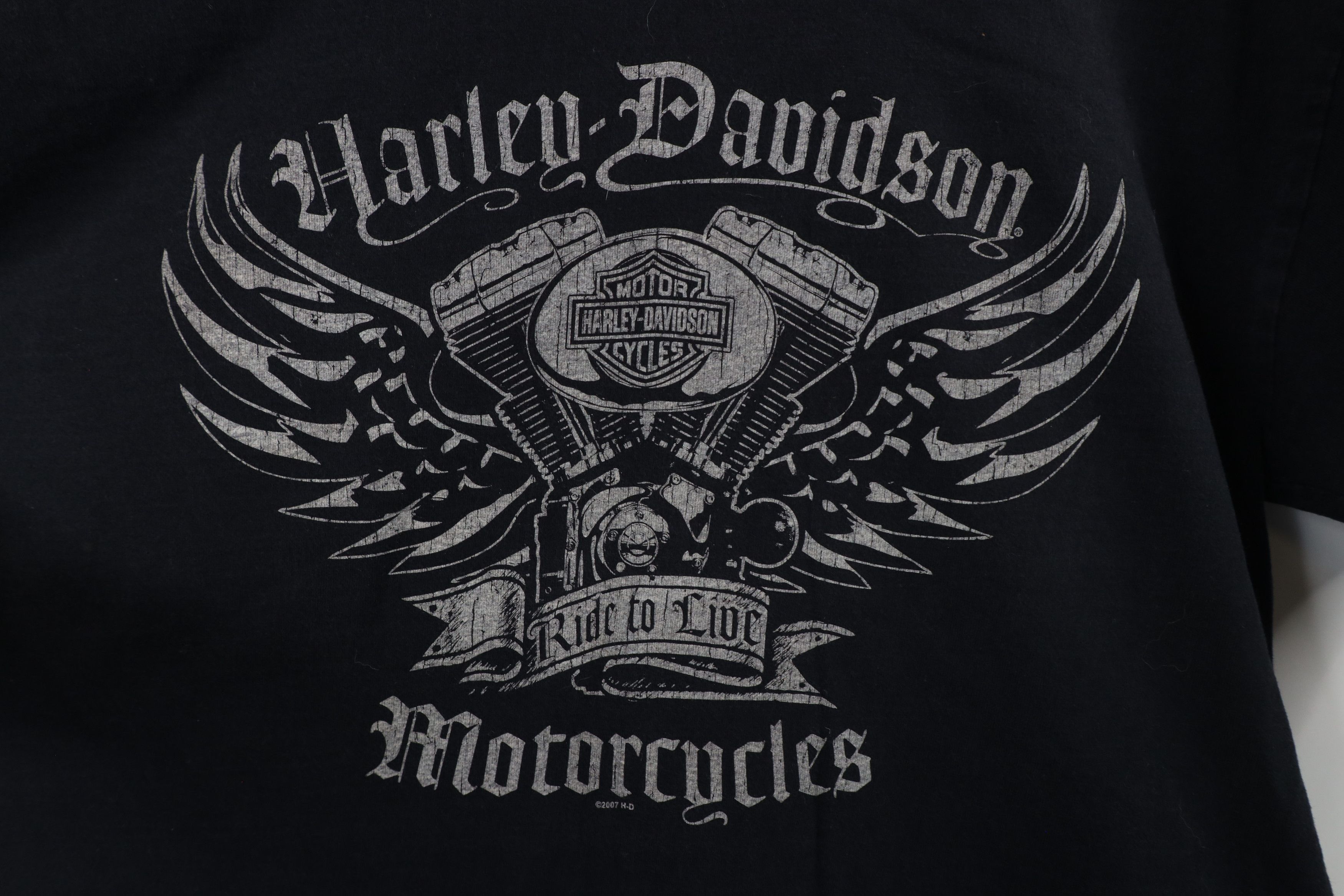 Harley Davidson × Vintage Vintage Y2K Harley Davidson Spell Old English T-Shirt USA Size US L / EU 52-54 / 3 - 4 Thumbnail