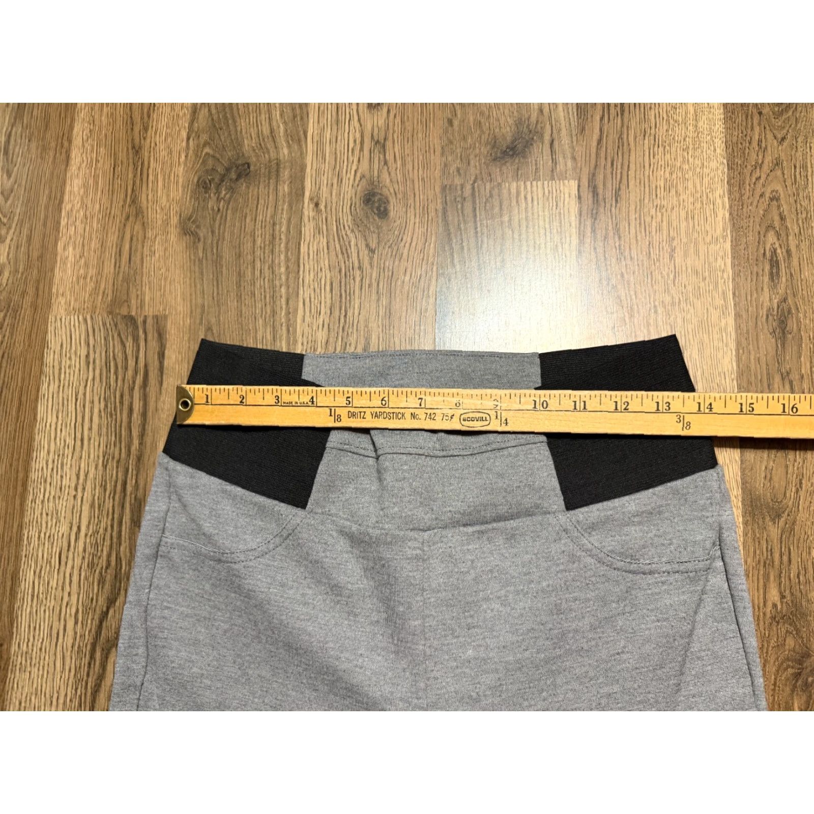 Vintage Ci Sono Pants Women Large Pull On Leggings Solid Gray Black Size 36" / US 14 / IT 50 - 6 Thumbnail