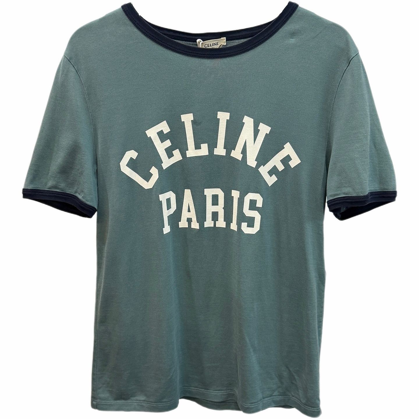 Celine Celine Paris Logo Ringer T-Shirt Size S Size S / US 4 / IT 40 - 1 Thumbnail
