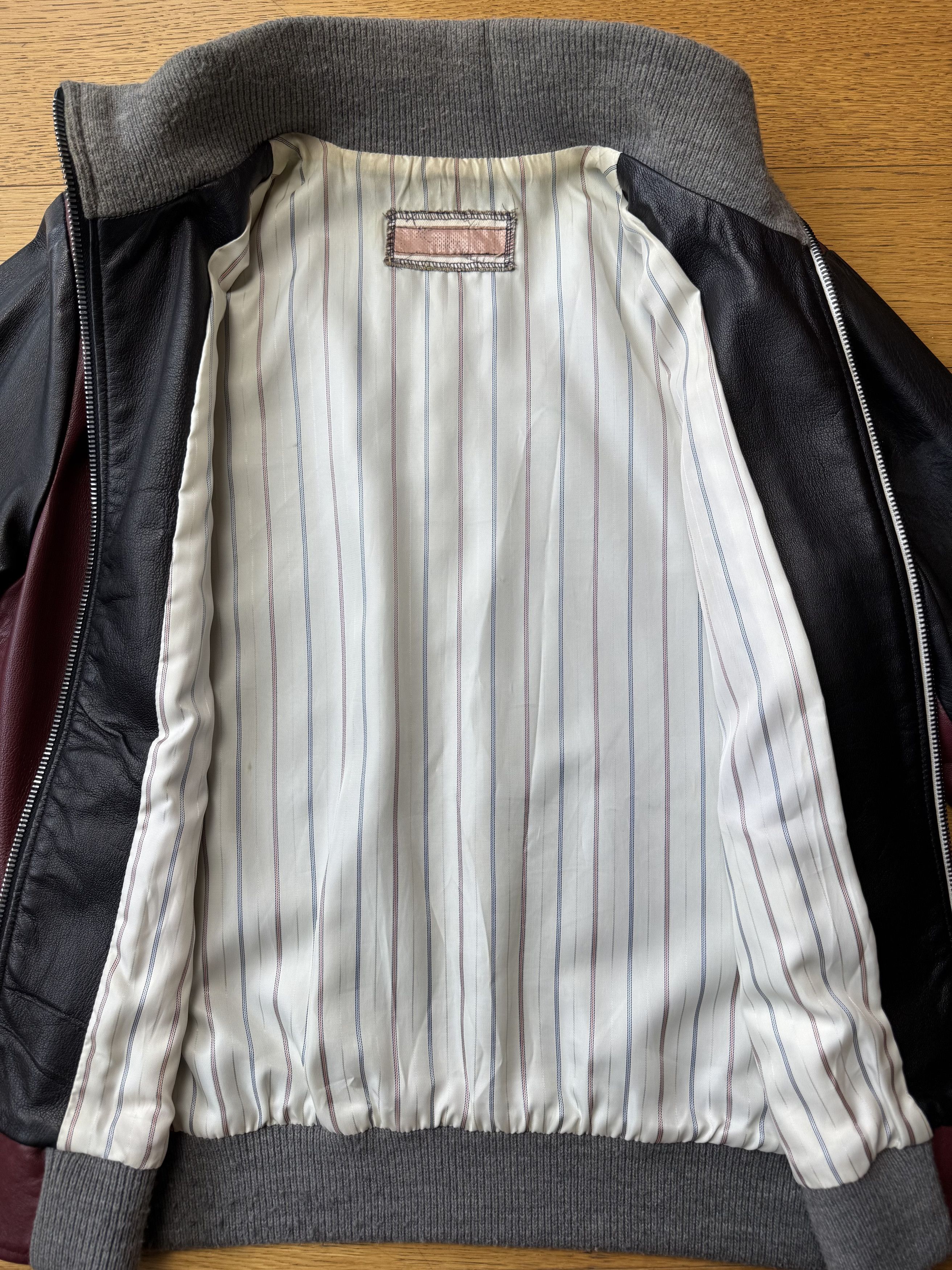 Darren Romanelli DRx Romanelli Leather Varsity Jacket Burgundy/Black (S) Size US S / EU 44-46 / 1 - 3 Thumbnail