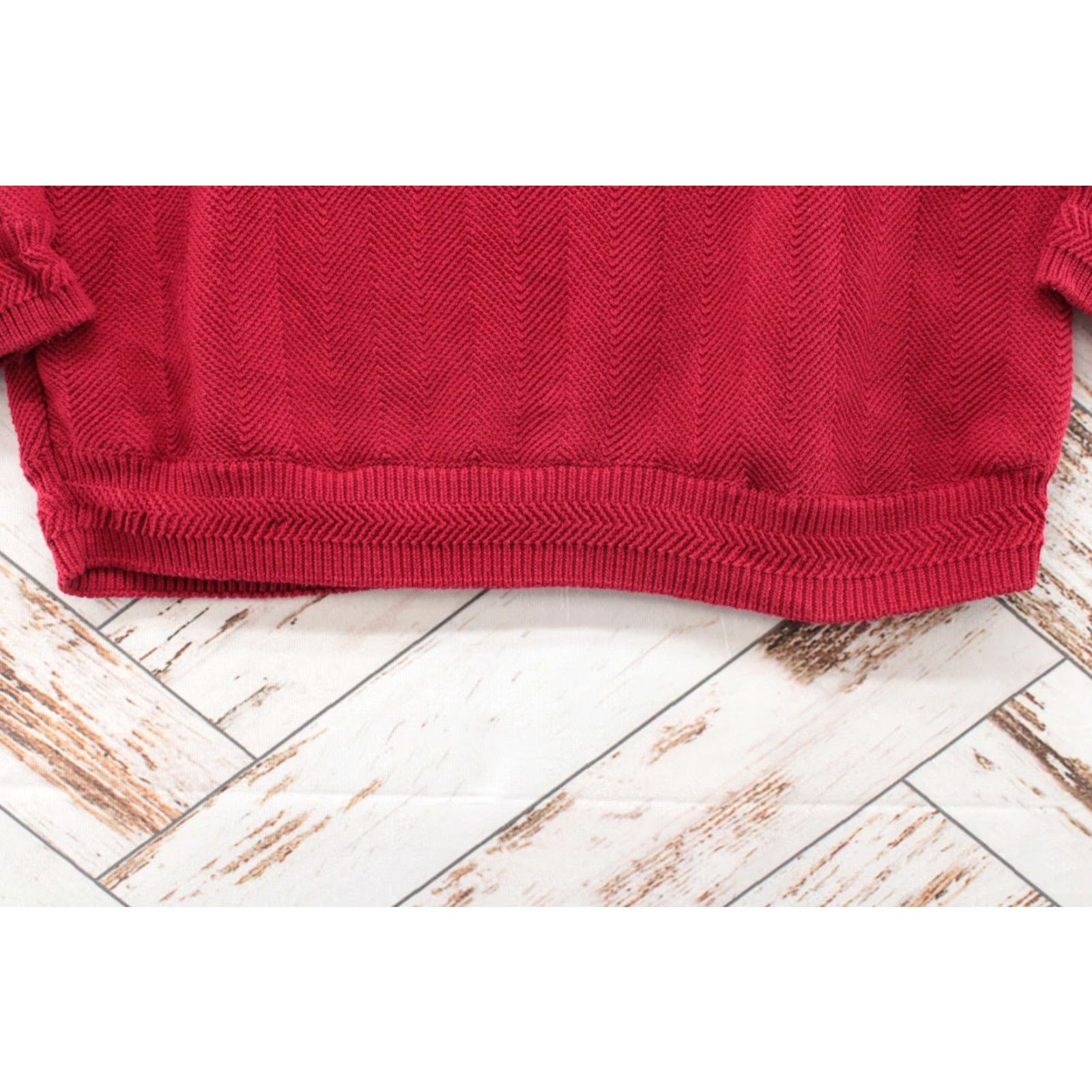 Chaps Chaps Ralph Lauren Sweater Men L Red Herringbone Ribbed Fisherman Preppy Pullover Knit Crew Neck Christmas Preppy Dad 100% Cotton Regular Style Logo Size US L / EU 52-54 / 3 - 4 Thumbnail