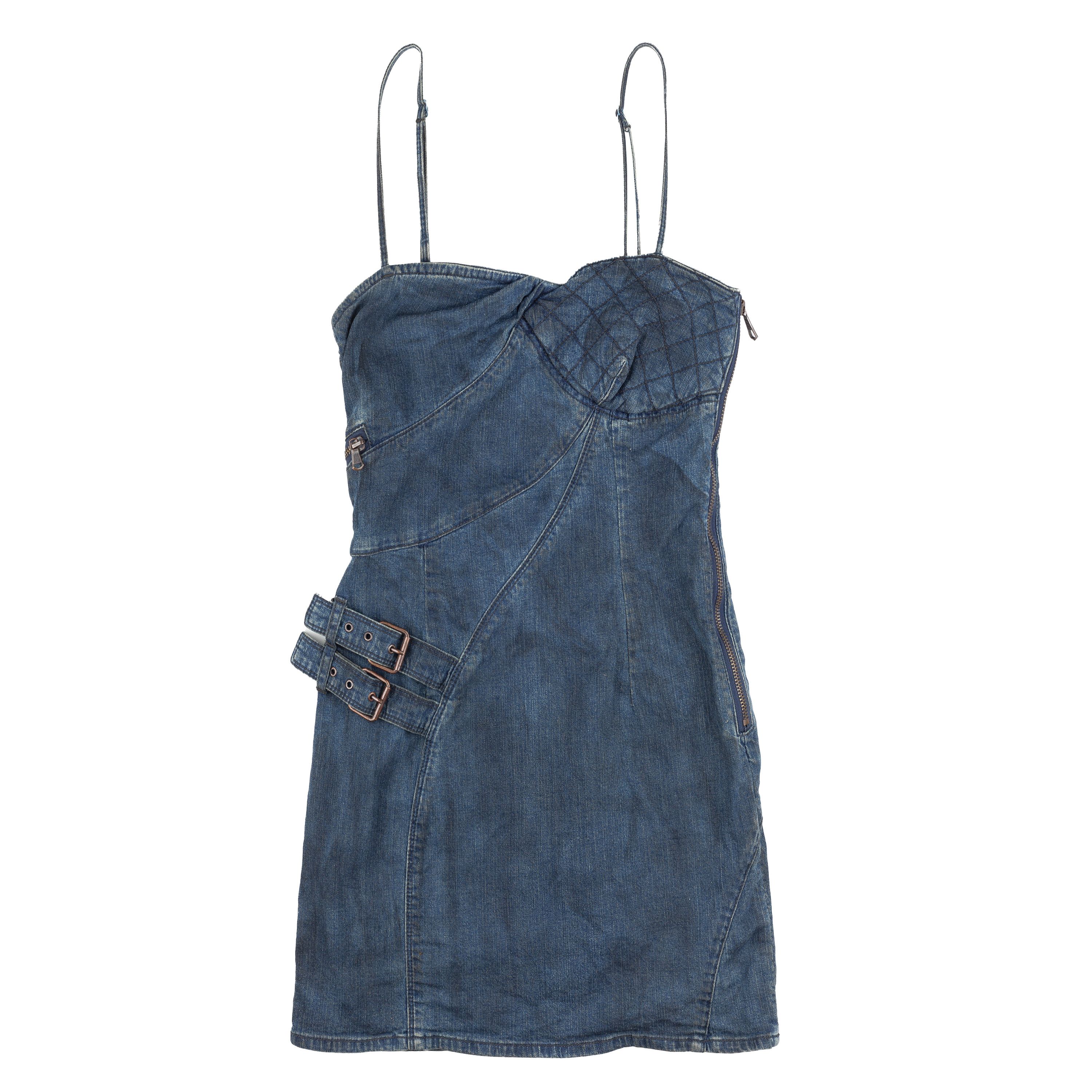 Diesel Diesel Vintage Blue Denim Bustier Dress (XS) Size XS / US 0-2 / IT 36-38 - 1 Thumbnail