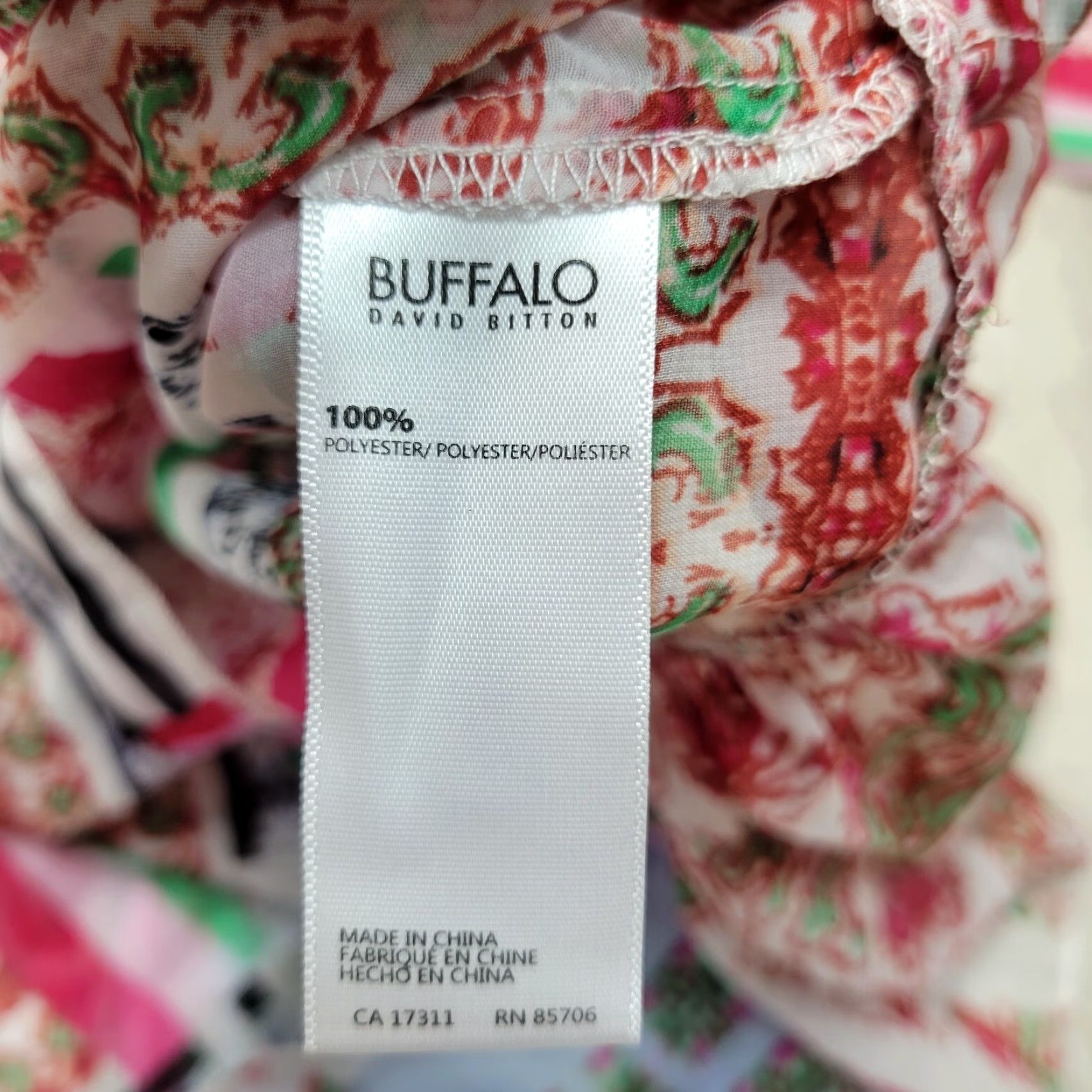 Buffalo David Bitton Buffalo by David Bitton Blouse Shirt Multicolor Sheer Ruffle Peplum Boho Peasant Sz S Womens Long Sleeve Size S / US 4 / IT 40 - 7 Thumbnail