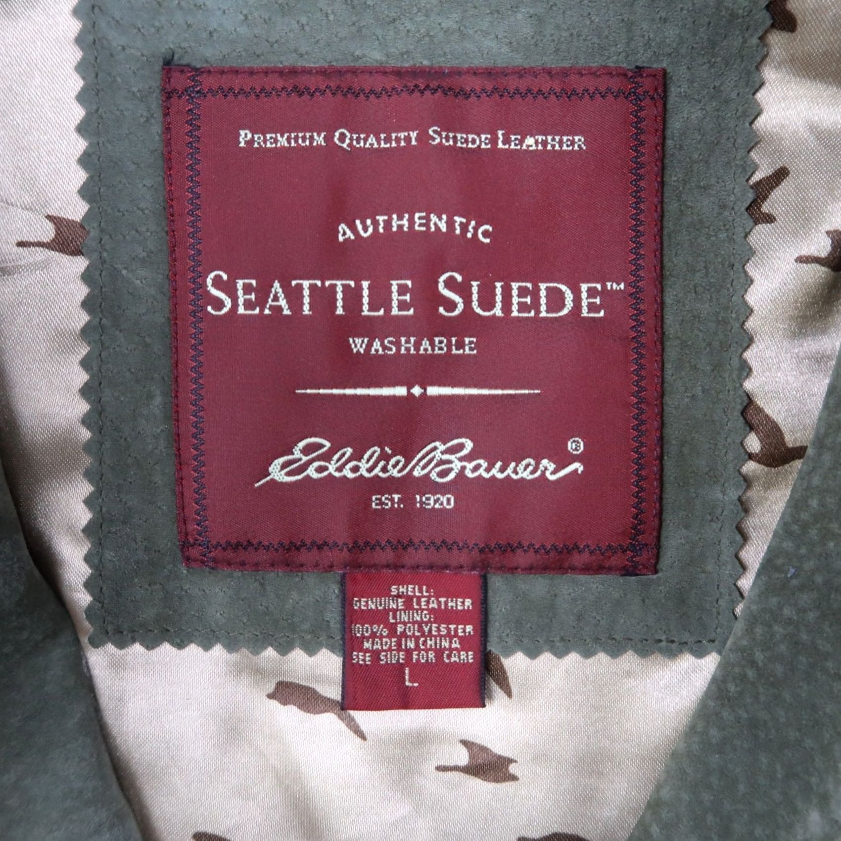 Eddie Bauer Eddie Bauer Jacket Seattle Suede Leather Full Zip Washable Green Size Large L Womens Regular Jacket Main Selling Point Solid Green 90s? Size L / US 10 / IT 46 - 7 Thumbnail