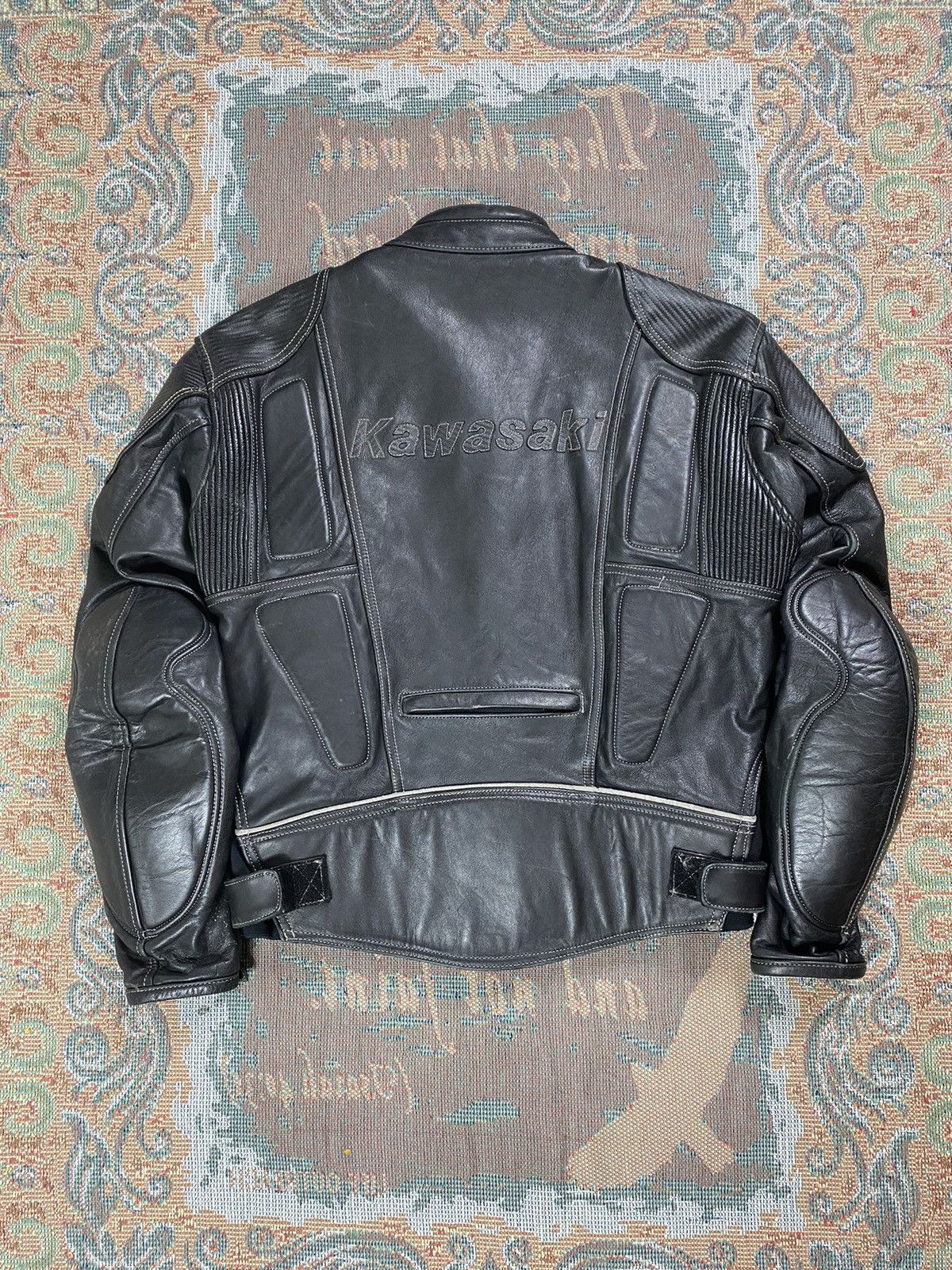 Vintage Kawasaki (Biker) Padded Leather Jacket Size US S / EU 44-46 / 1 - 15 Thumbnail
