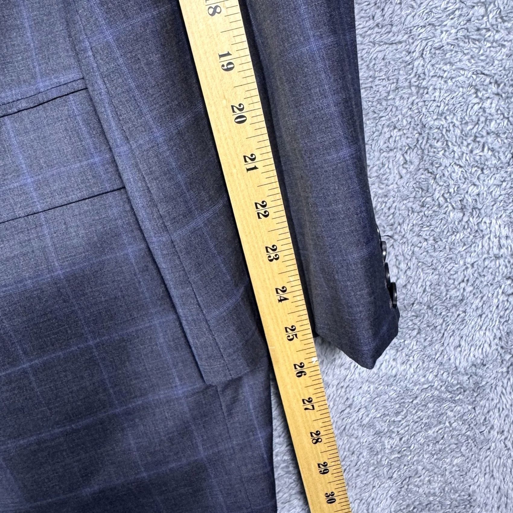 Jack Victor Jack Victor Loro Piana Suit Men 42R 37R Super 120s Wool Windowpane Luxor CT 2pc Size 42R - 7 Thumbnail
