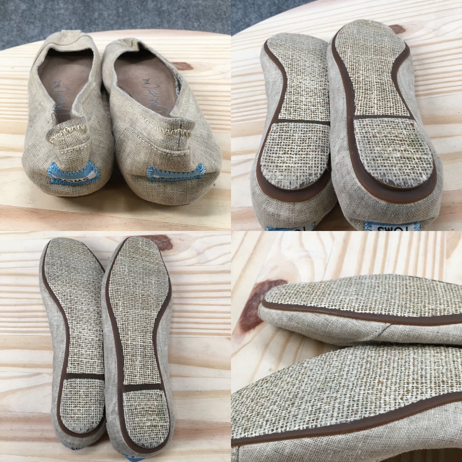 Toms TOMS Women Ballet Flats Casual Beige Fabric Slip On Low Top 8 XS? Size M / US 6-8 / IT 42-44 - 8 Thumbnail