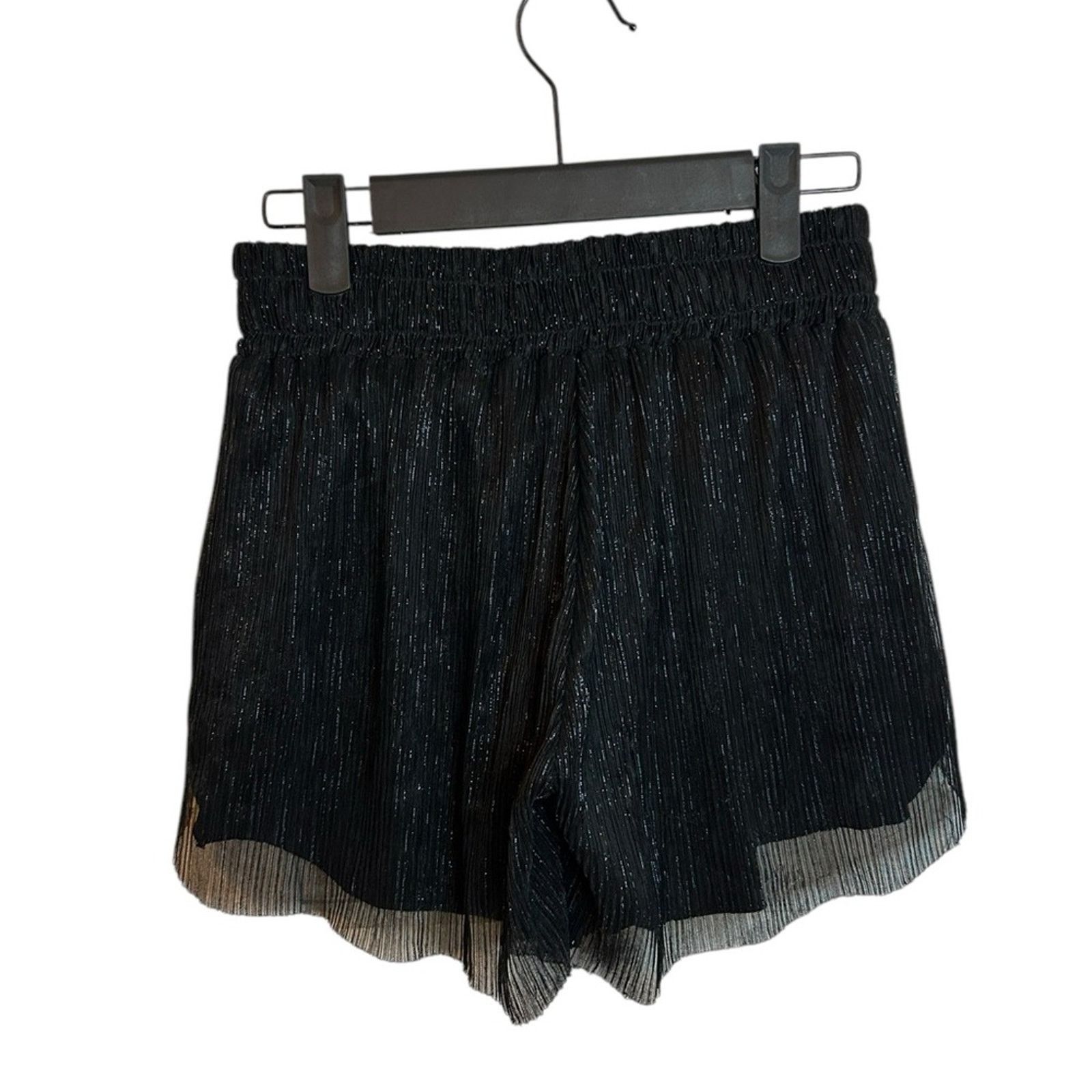Other NWT BSBW Black Metallic Pleated Pull On Shorts Size 26" / US 2 / IT 38 - 2 Thumbnail