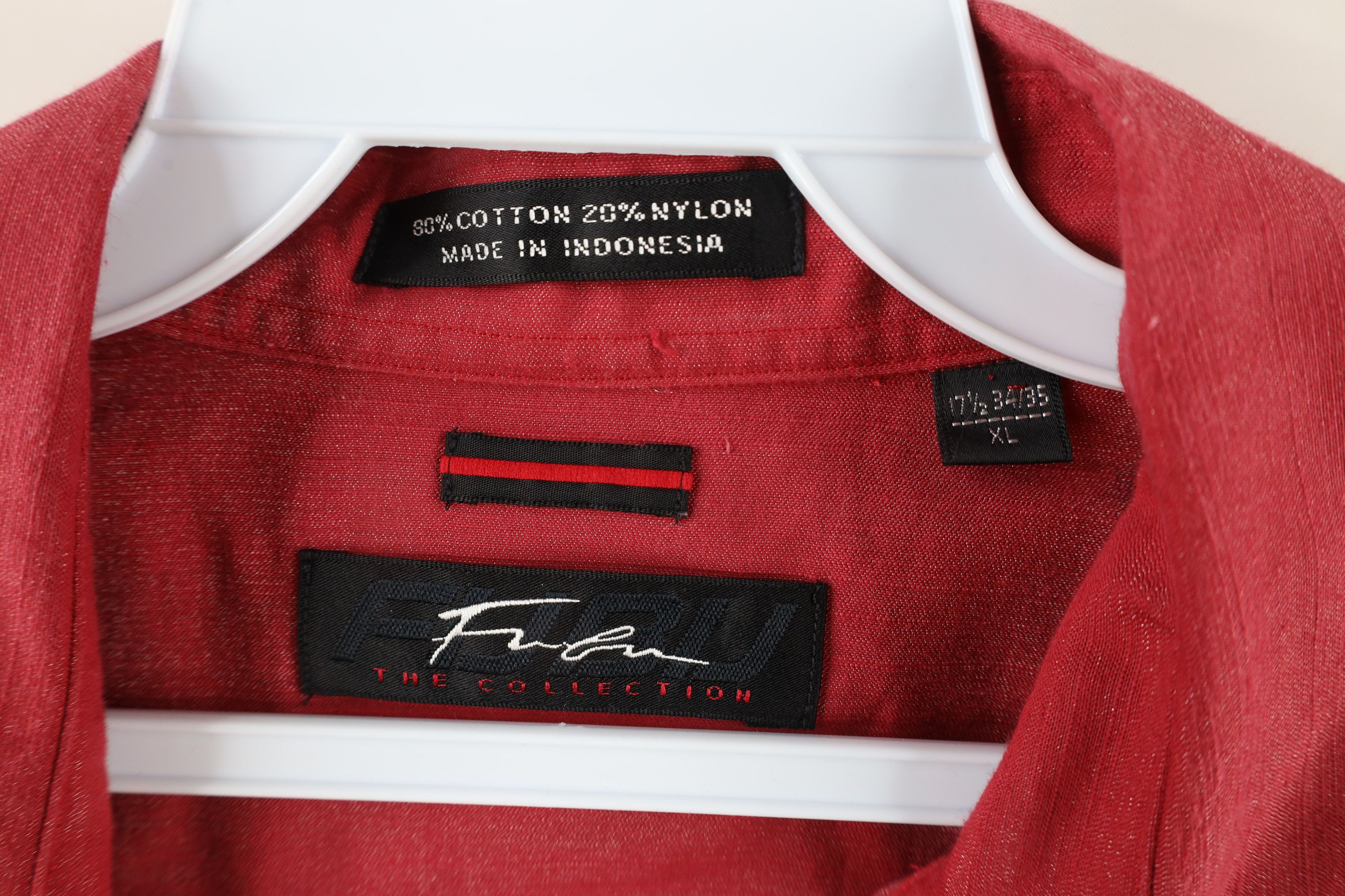 Fubu × Vintage Vintage 90s FUBU Spell Out Baggy Metallic Button Shirt Red Size US L / EU 52-54 / 3 - 6 Thumbnail
