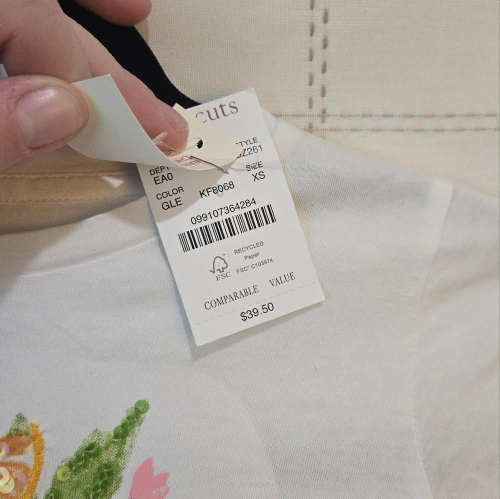 Designer J Crew Embellished Tee Size US XS / EU 42 / 0 - 3 Thumbnail