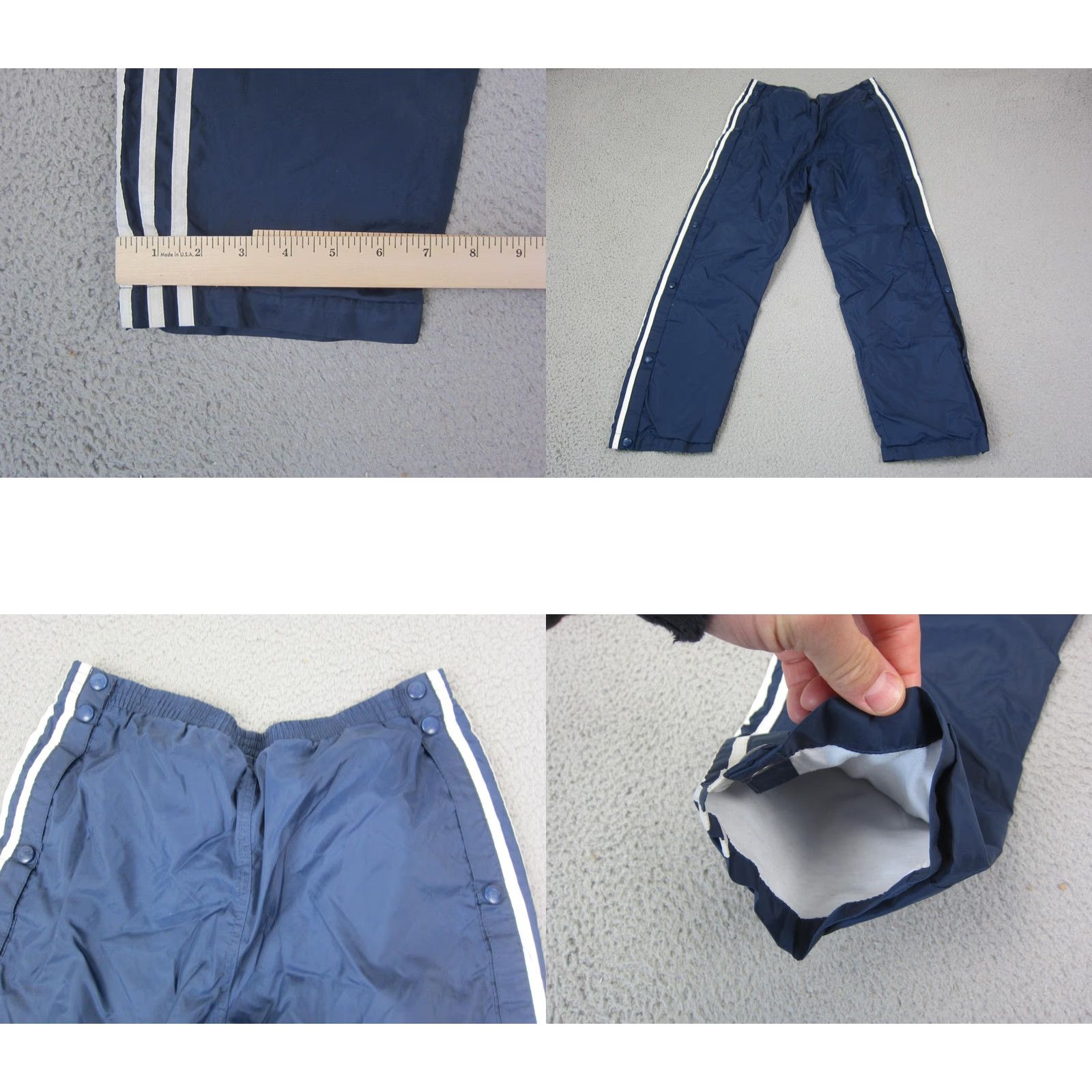 Adidas VINTAGE adidas Track Pants Mens L Blue 3 Stripes Windbreaker Zip Elastic Waist 90s Activewear Shirts? Size US 33 - 10 Thumbnail