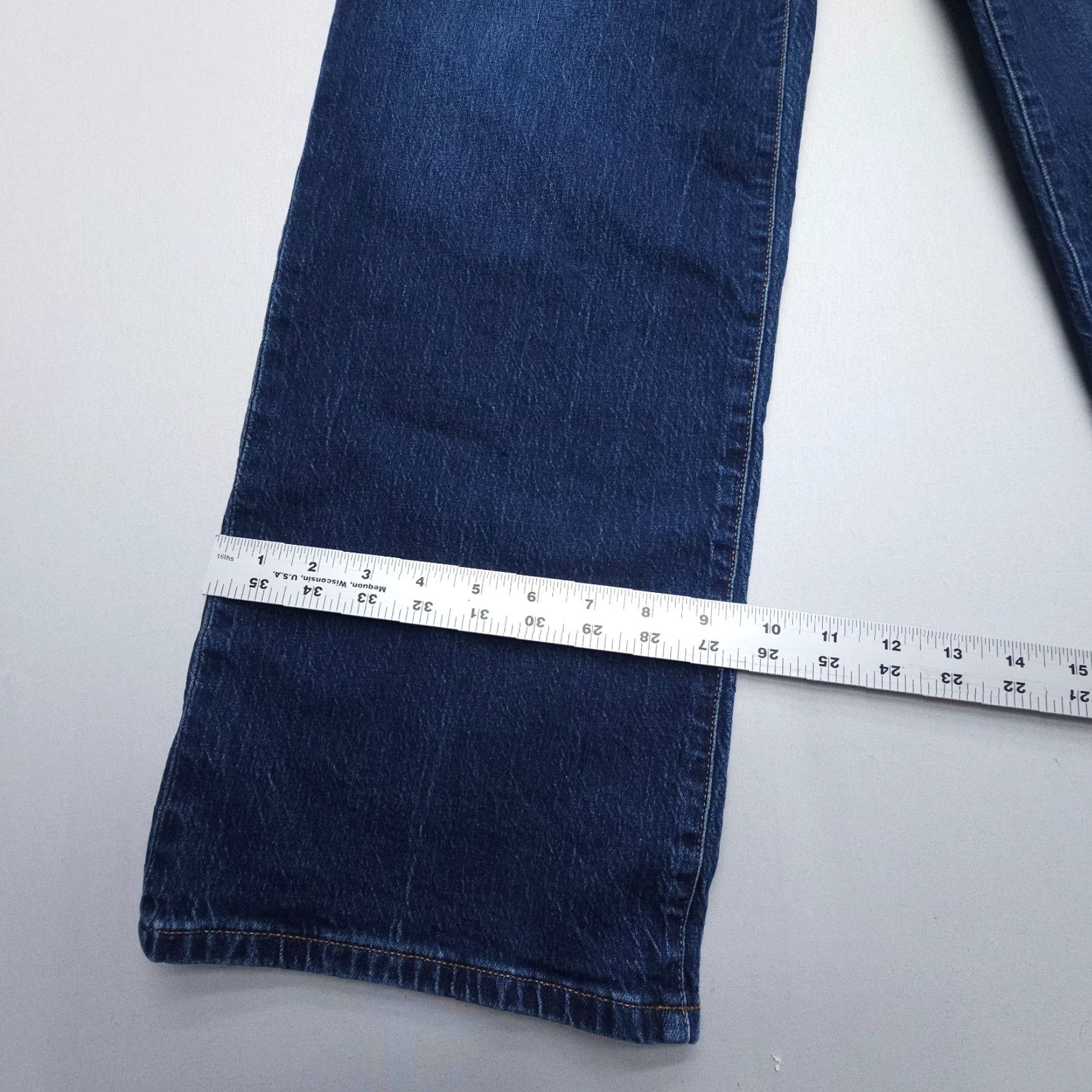 J.Crew J. Crew Jeans Womens 29 Wide-Leg Full Length Button Fly Dark Wash Denim Jeans Size 29" - 3 Thumbnail