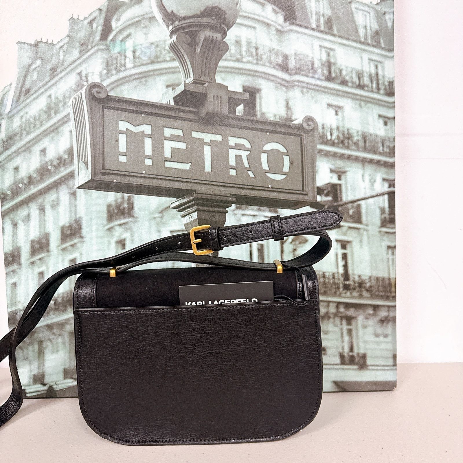 Karl Lagerfeld Karl Lagerfeld LH2EZ5BZ Simone Suede Crossbody Bag Size ONE SIZE - 2 Thumbnail