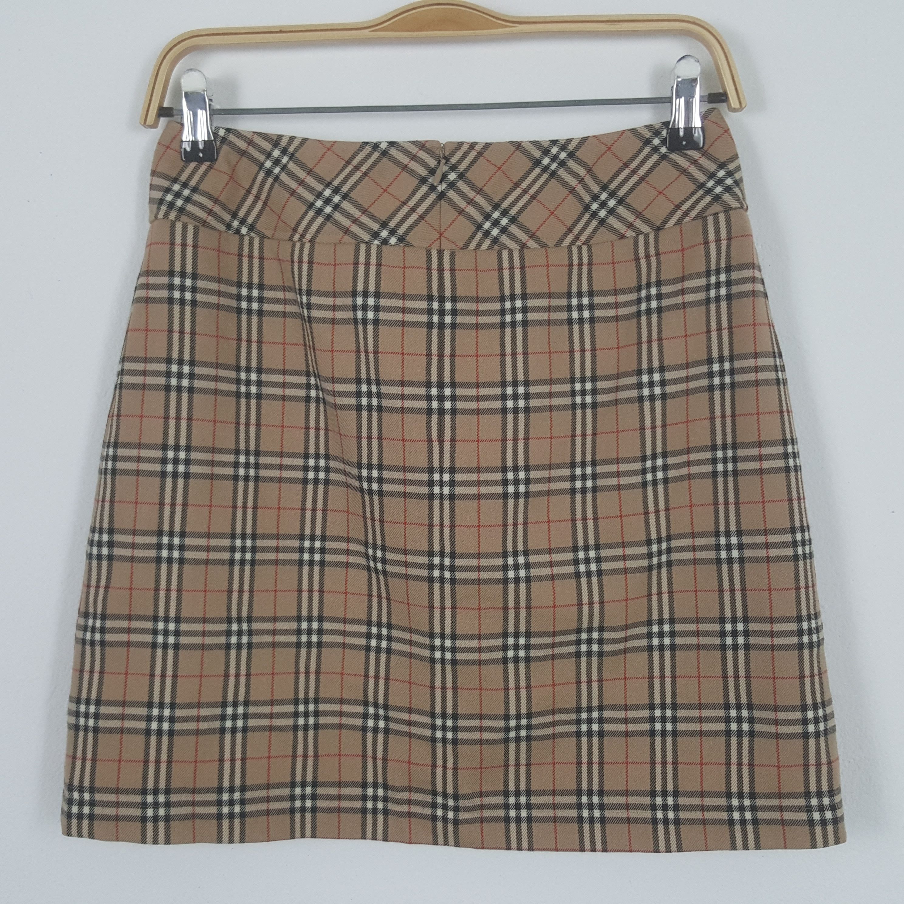 image of Burberrys Blue Label Nova Check Skirts in Cream, Women's (Size 26)