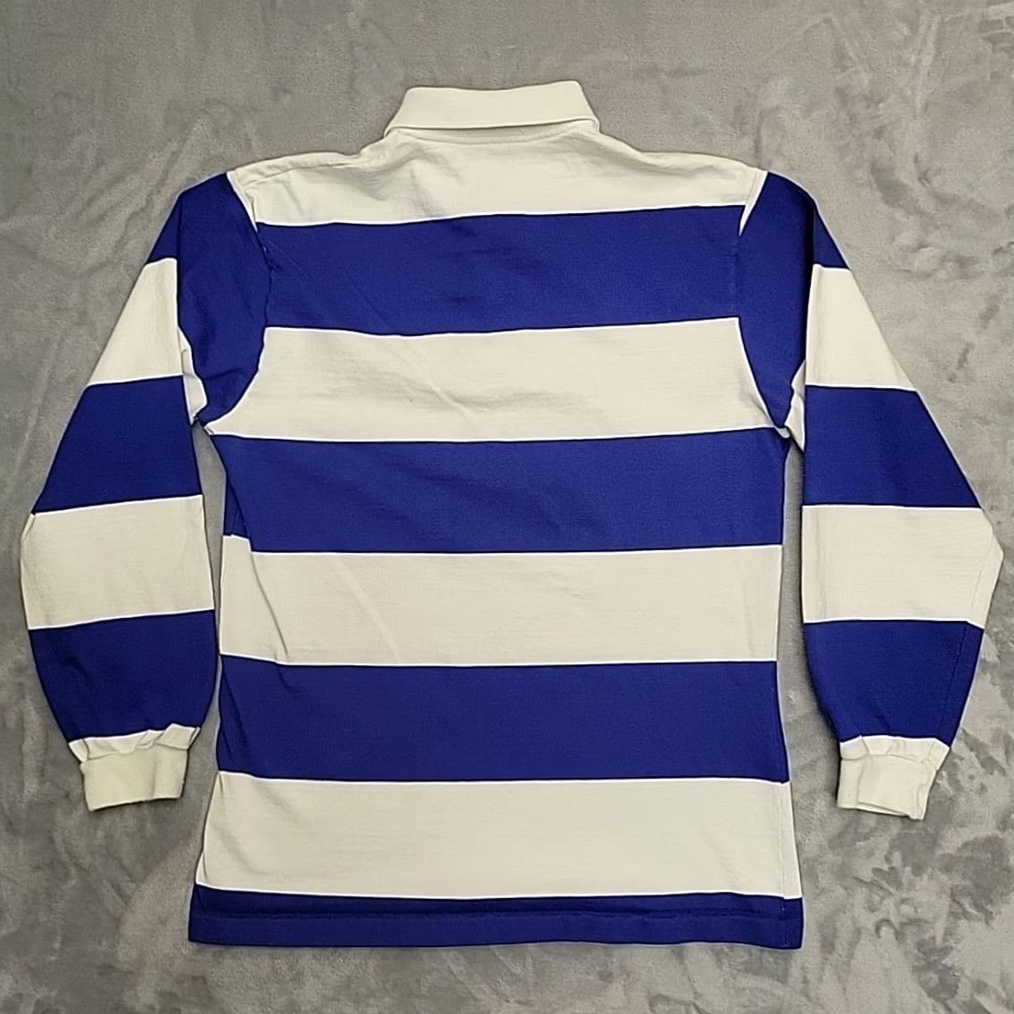 Vintage VTG Rugby Shirt Men L Blue White Stripe Campbell Crest Heavy Weather Made in USA Size US L / EU 52-54 / 3 - 6 Thumbnail