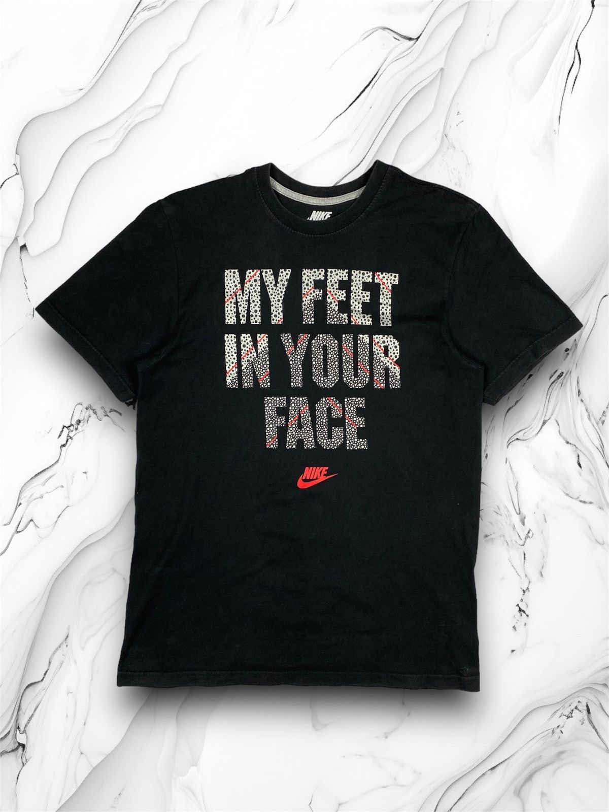 Nike × Vintage Vintage 00s Nike My Feet In Your Face Drill Y2K Tee T Shirt Size US M / EU 48-50 / 2 - 1 Thumbnail