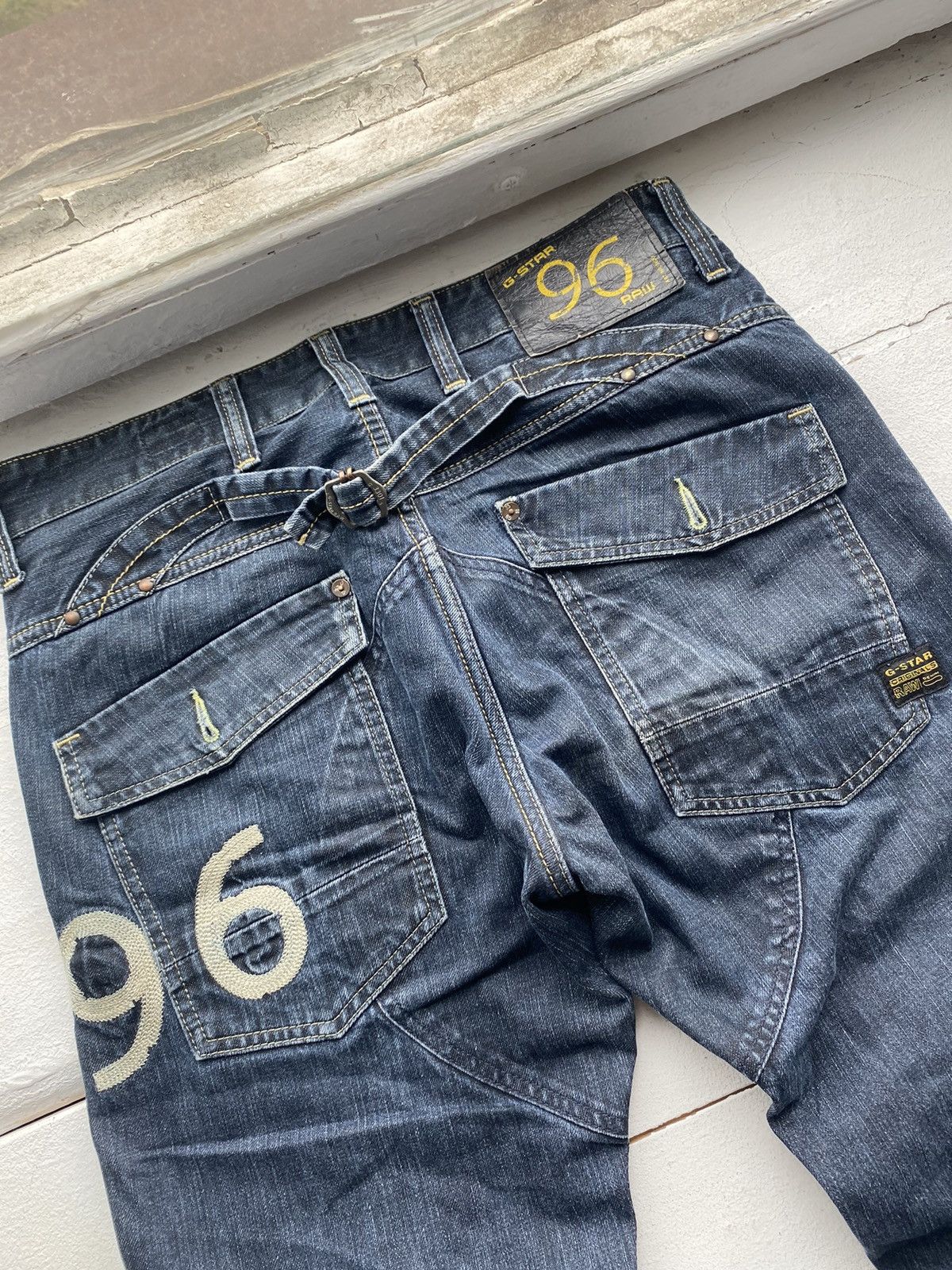 G-Star × Vintage 🔥PUNK G STAR OPIUM STRAIGHT 96 BLUE MENS JEANS Y2k BIKER Size US 34 / EU 50 - 6 Thumbnail