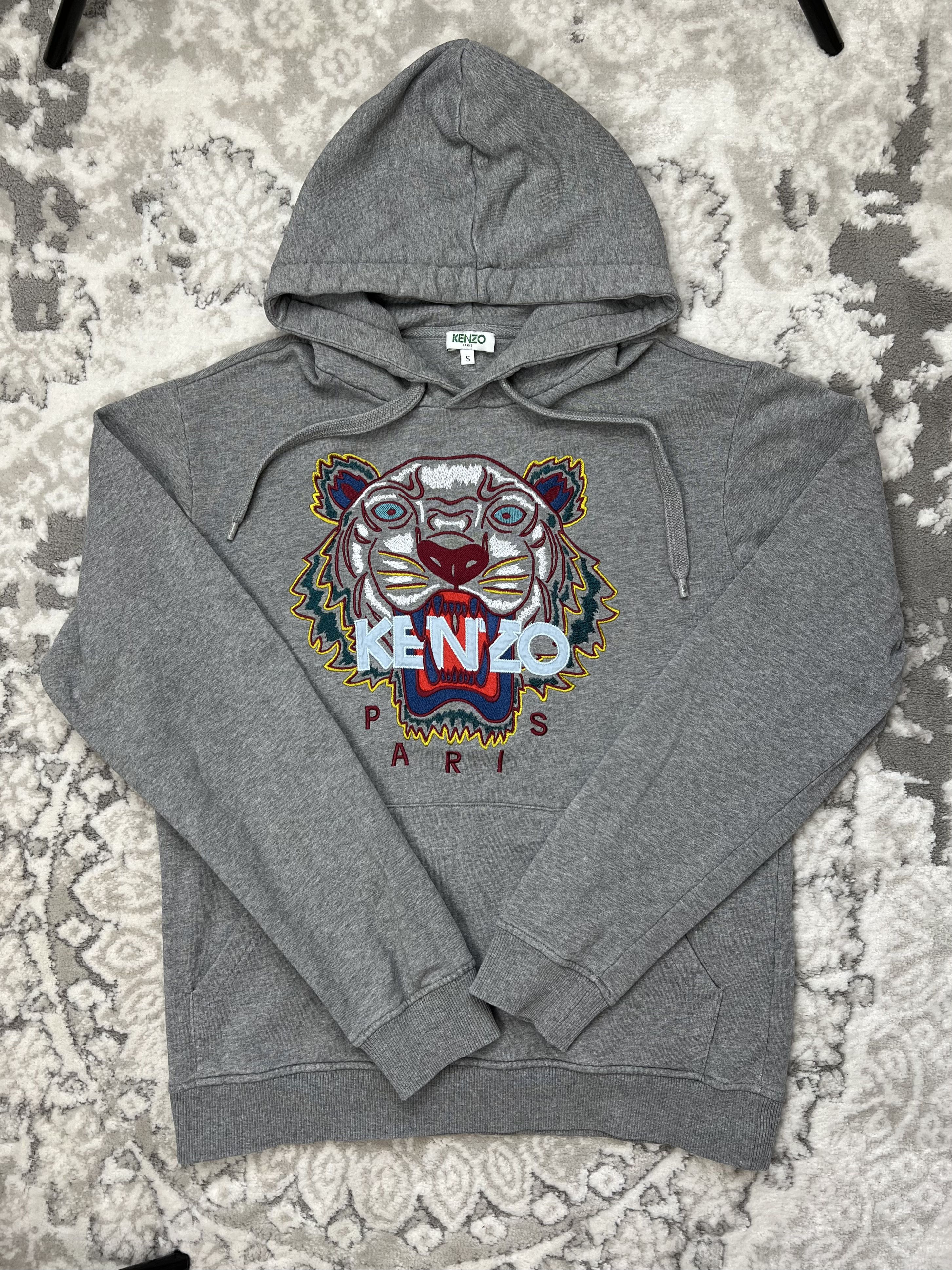 Kenzo Kenzo Paris Tiger Embroidered Hoodie Grey S Size US S / EU 44-46 / 1 - 8 Thumbnail