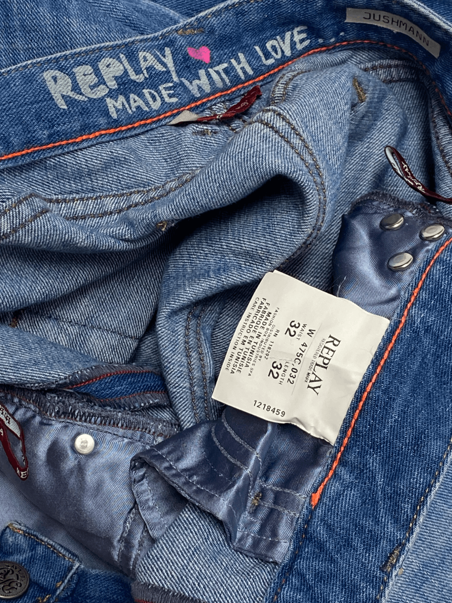 Jean Vintage REPLAY Jeans Y2k Avant Garde Bootcut Baggy Size 32" / US 10 / IT 46 - 9 Thumbnail