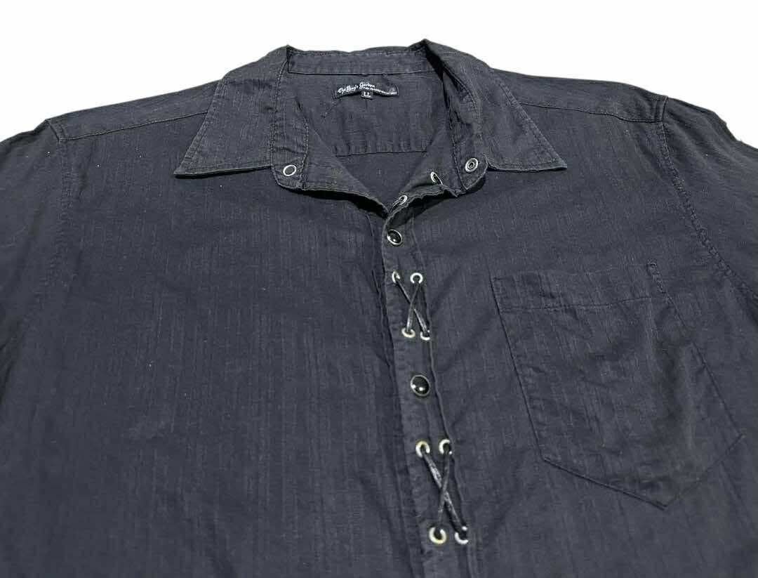 Tornado Mart 🔥Sick Japanese Y2K Laces Up Shirt Vkei Goth Punk Size US L / EU 52-54 / 3 - 1 Thumbnail