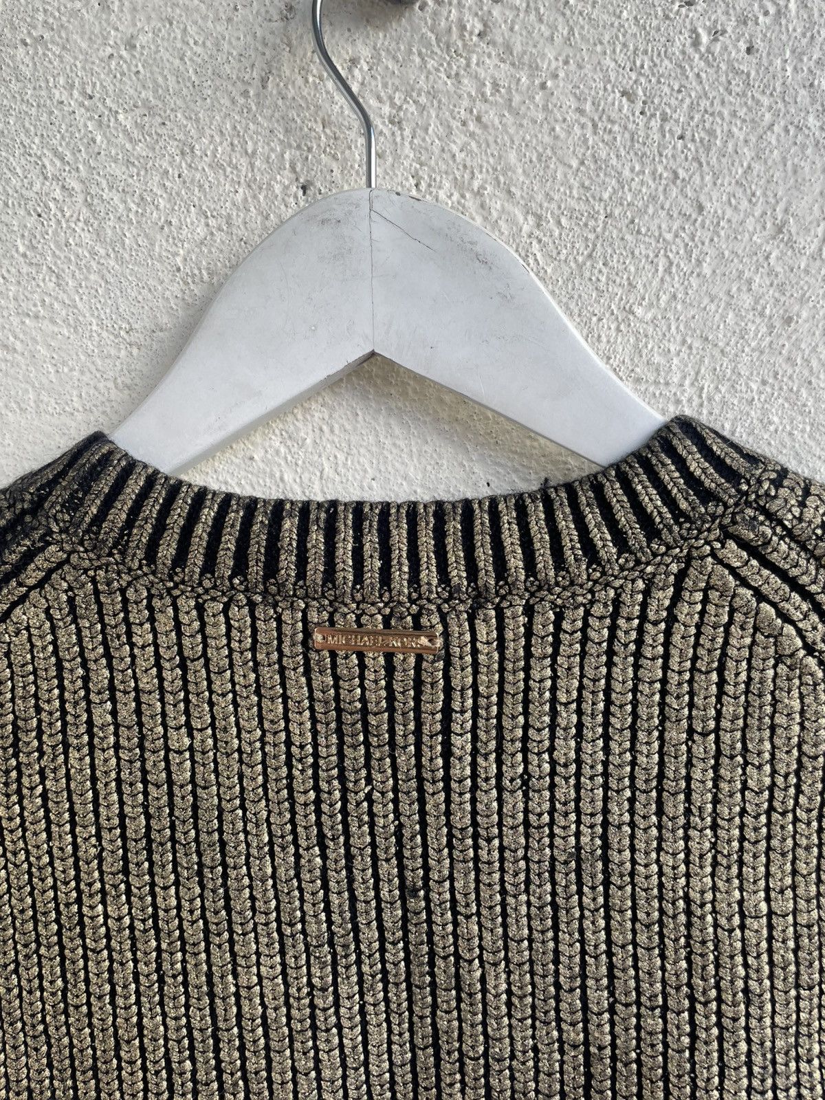 Yves Saint Laurent Michael Kors Metallic Gold Knit Ribbed Vest Dior Burberry Size XS / US 0-2 / IT 36-38 - 7 Thumbnail