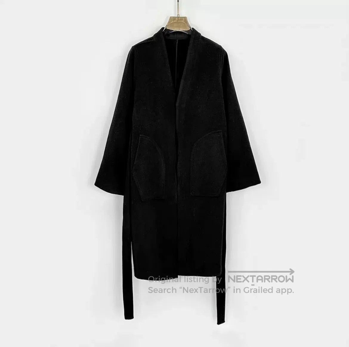 Rick Owens Rick Owens Dark Avant-Garde Wool Coat. Size S / US 4 / IT 40 - 7 Thumbnail