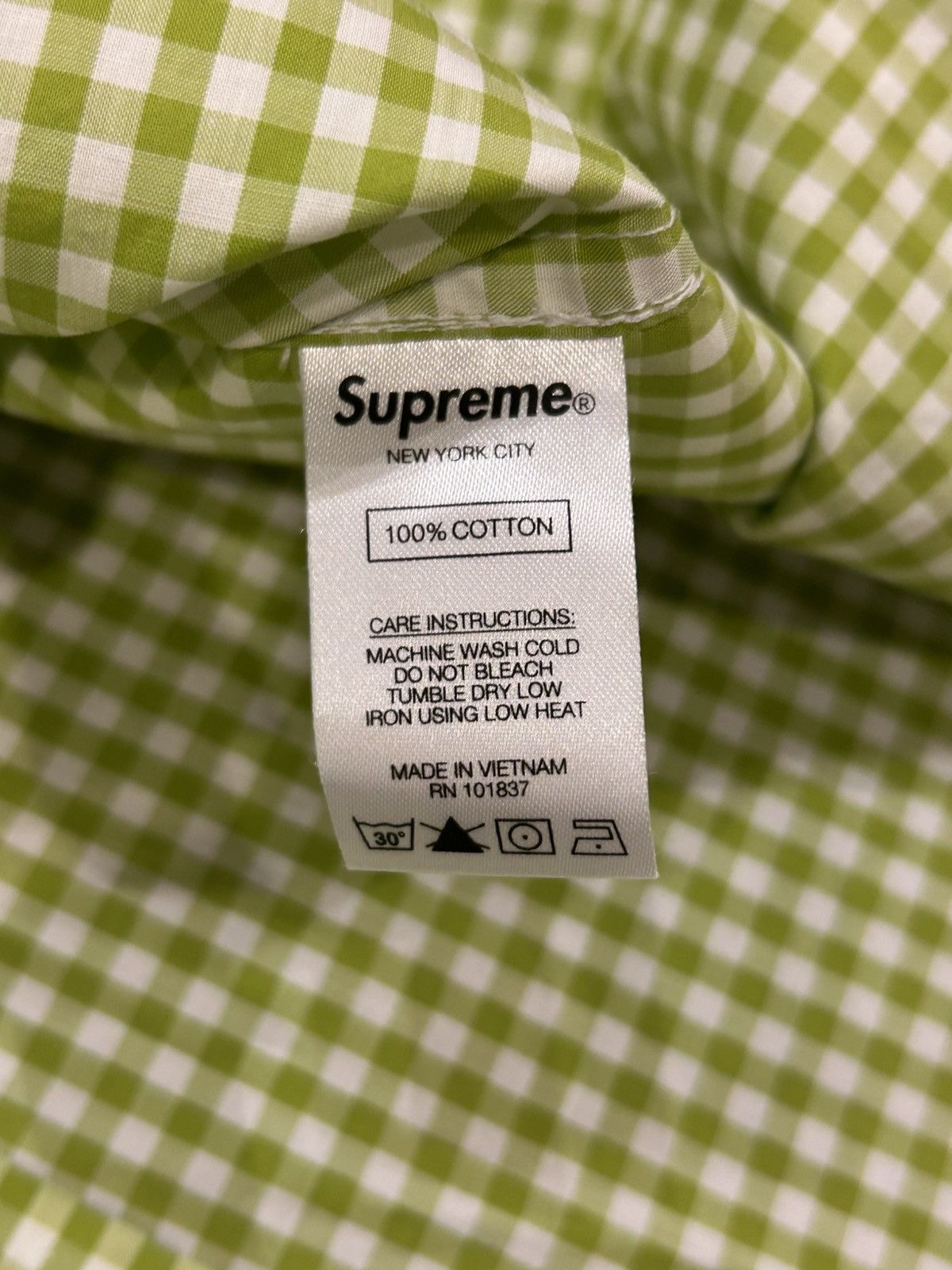 Supreme Supreme Gingham Button Up Shirt - Green Size US XL / EU 56 / 4 - 4 Thumbnail