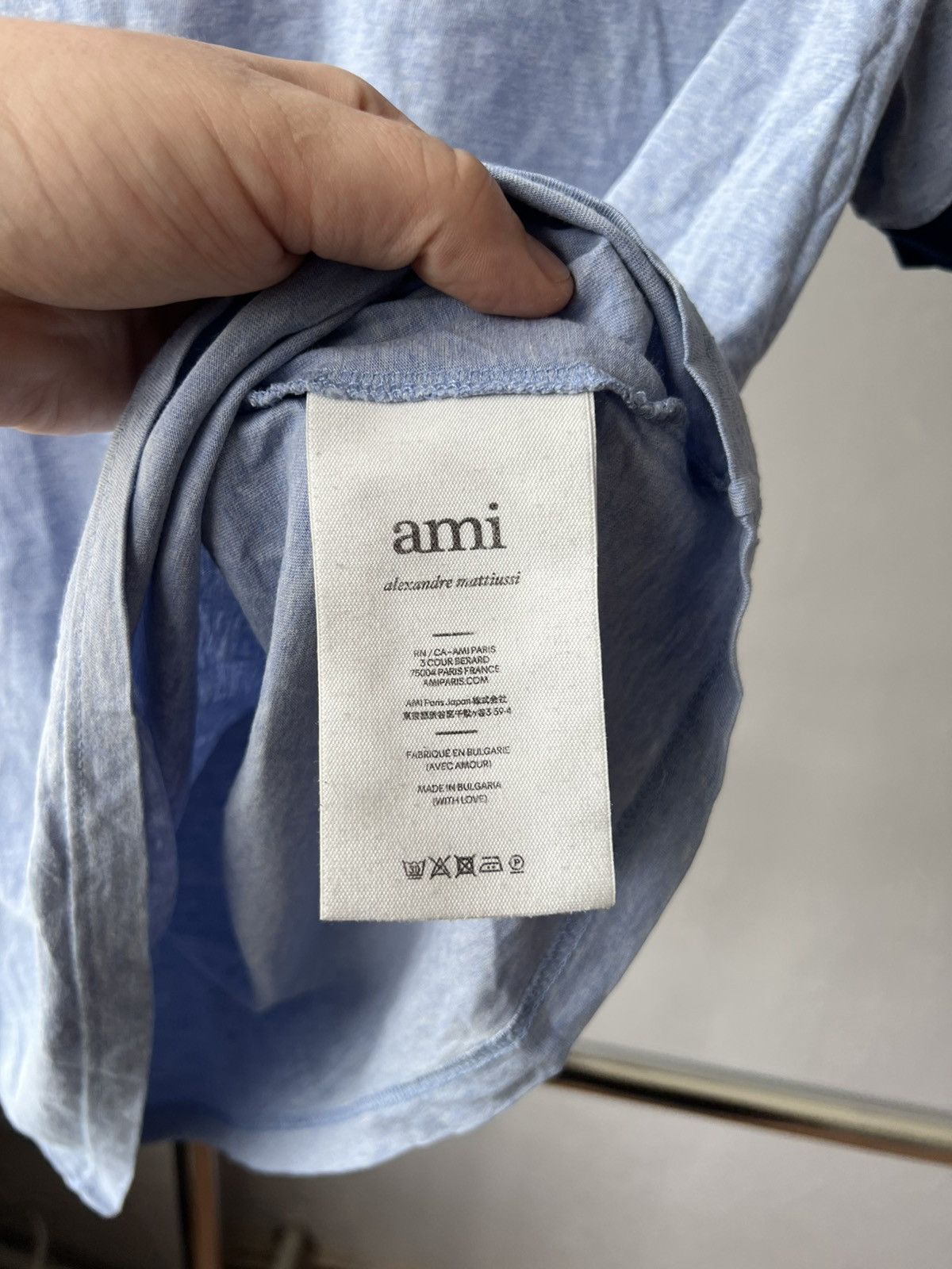 AMI AMI PARIS BY ALEXANDRE MATTIUSSI MENS SOLID BLUE T SHIRT Size US S / EU 44-46 / 1 - 7 Thumbnail