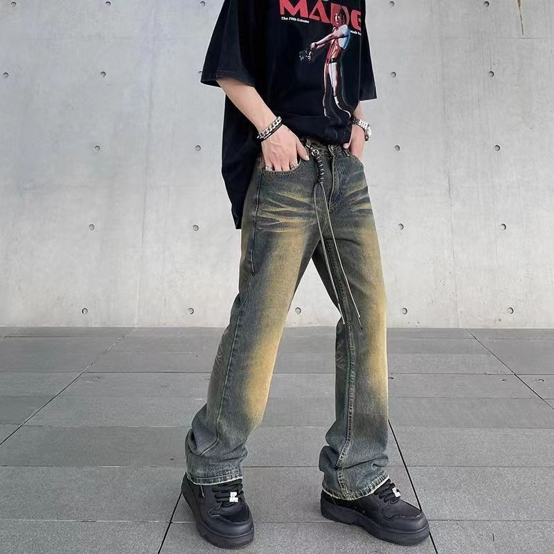 Vintage washed distressed rusty faded jeans