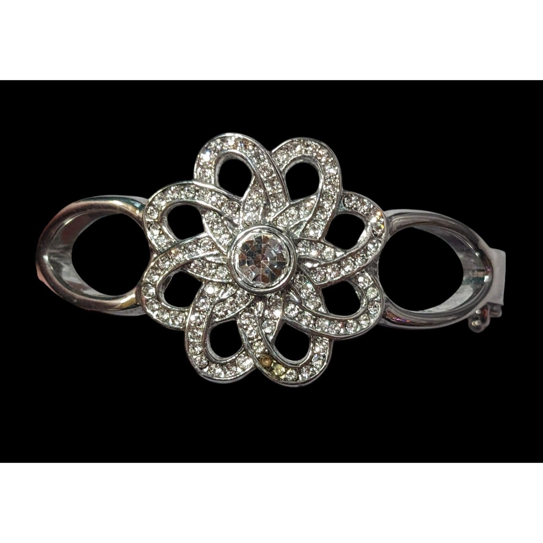 Other Elegant Glam Lia Sophia Garden Soiree Hinged Silver Tone Rhi Size ONE SIZE - 1 Thumbnail