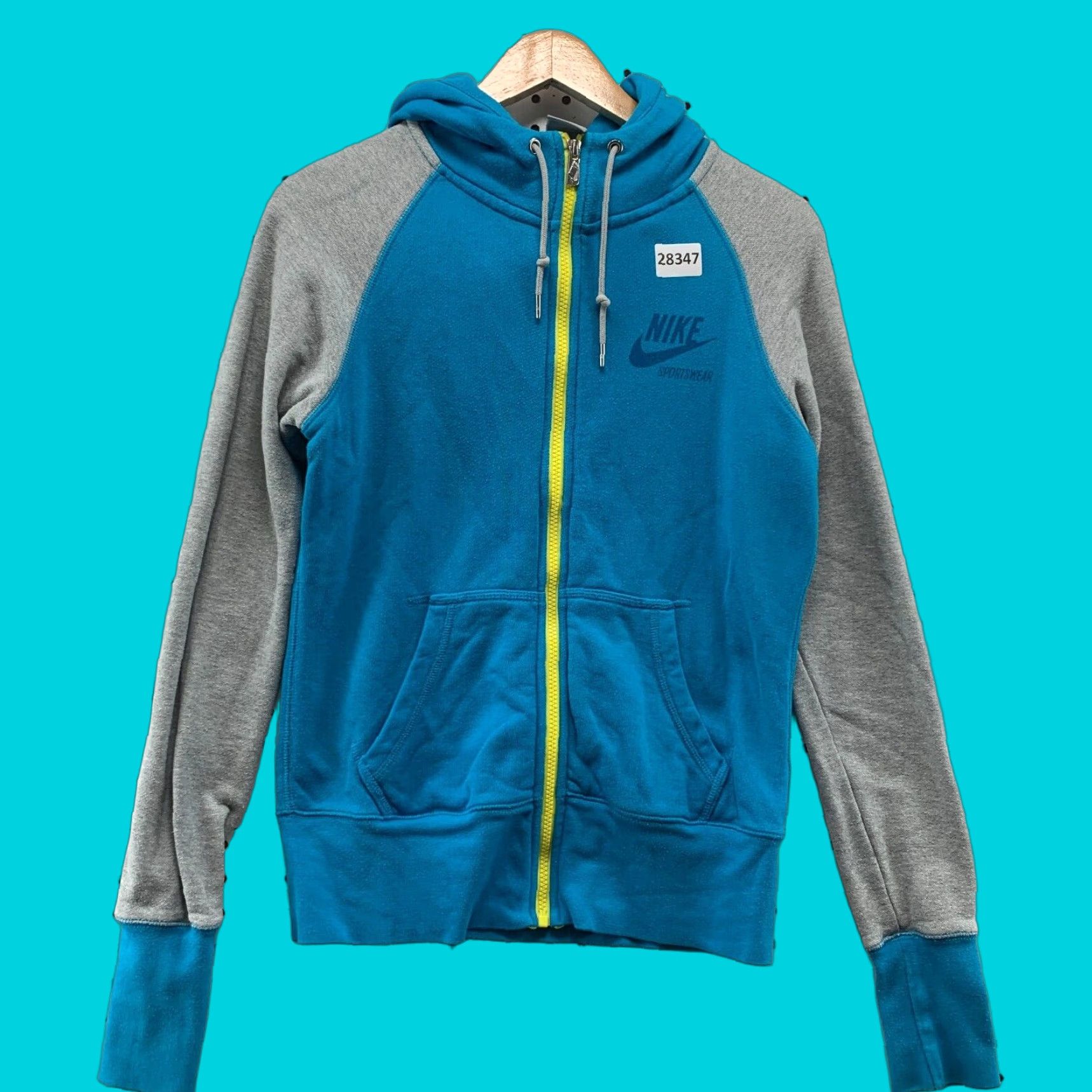 Nike VINTAGE Nike Sportwear Hoodie Full Zip Sweatshirt Blue Womens Medium Size M / US 6-8 / IT 42-44 - 1 Thumbnail