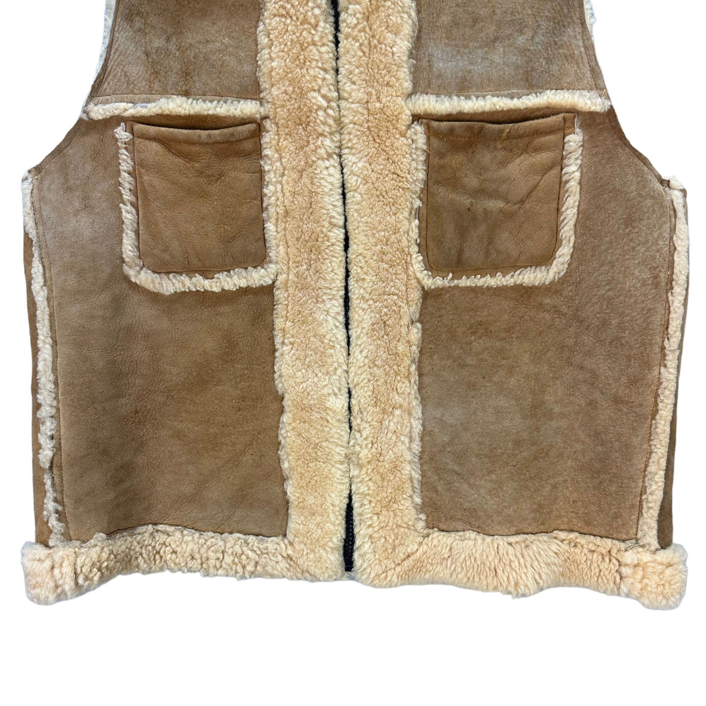Vintage VINTAGE SHEARLING SUEDE LEATHER VEST #7585-155 Size US M / EU 48-50 / 2 - 3 Thumbnail