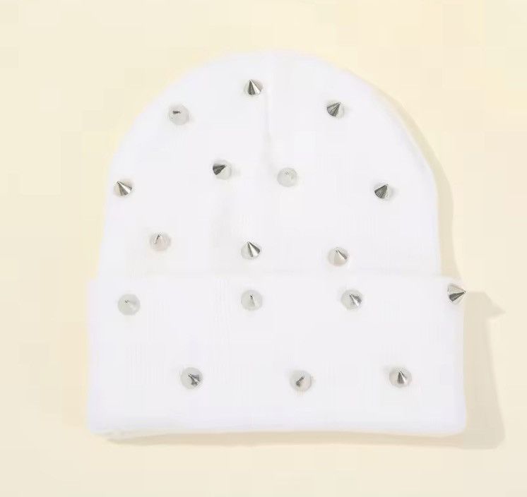 Japanese Brand Punk Rivet Beanie Hat Size ONE SIZE - 3 Thumbnail