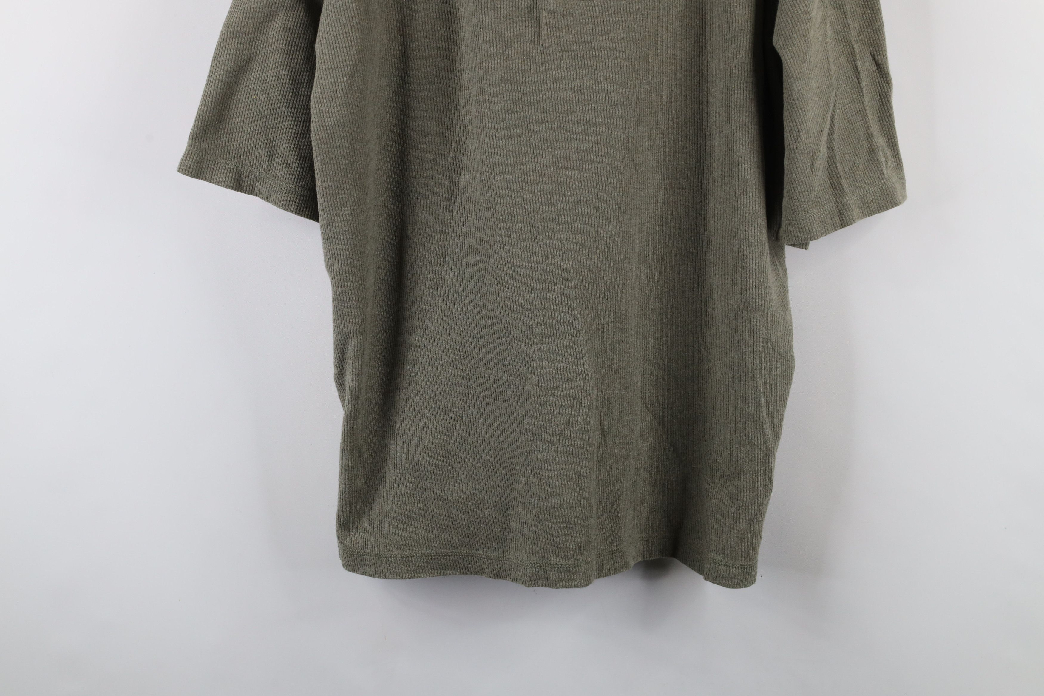 Vintage Vintage 90s Streetwear Ribbed Knit Henley T-Shirt Green Size US L / EU 52-54 / 3 - 3 Thumbnail