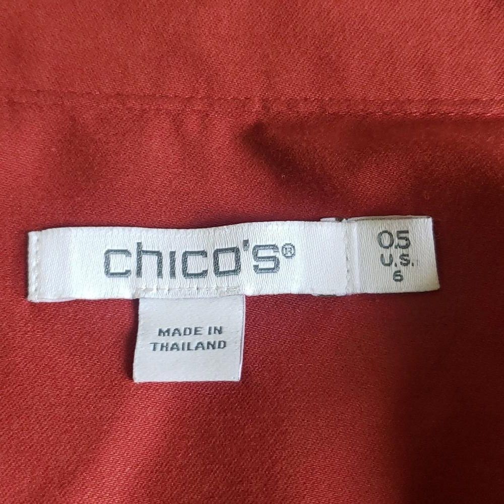 Chicos CT222 Chico's Brick Red Shirt Long Sleeve Size 6 Size M / US 6-8 / IT 42-44 - 5 Thumbnail