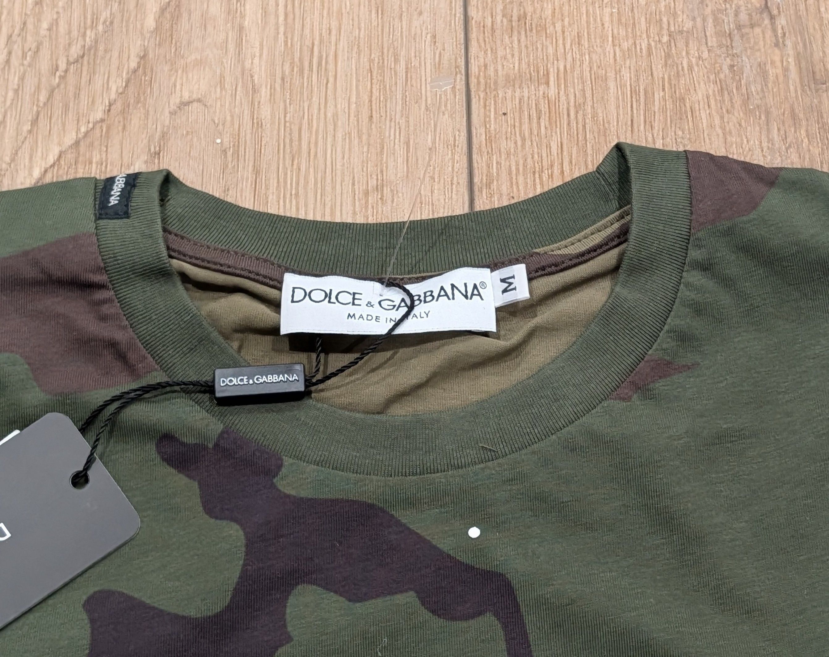 Dolce & Gabbana Dolce Gabbana Logo Camo Stripe T-Shirt Military Medium Size US M / EU 48-50 / 2 - 3 Thumbnail