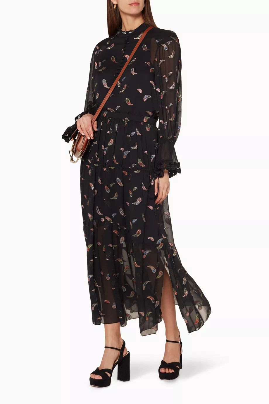 Chloe o1y0825 Maxi Skirt in Multicolor Size 27" / US 4 / IT 40 - 4 Thumbnail