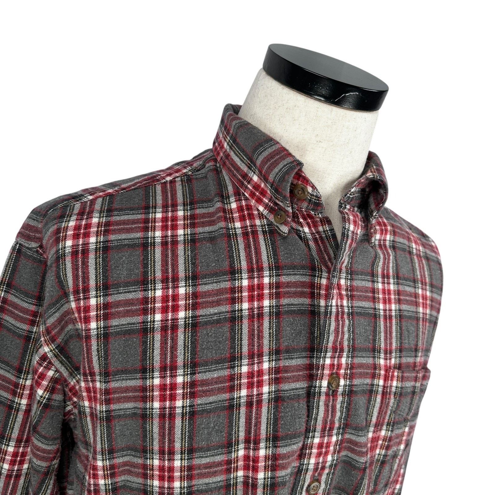 J.Crew VTG J Crew Oarsman Flannel Shirt Men's Large Red Gray Plaid Size US L / EU 52-54 / 3 - 2 Thumbnail