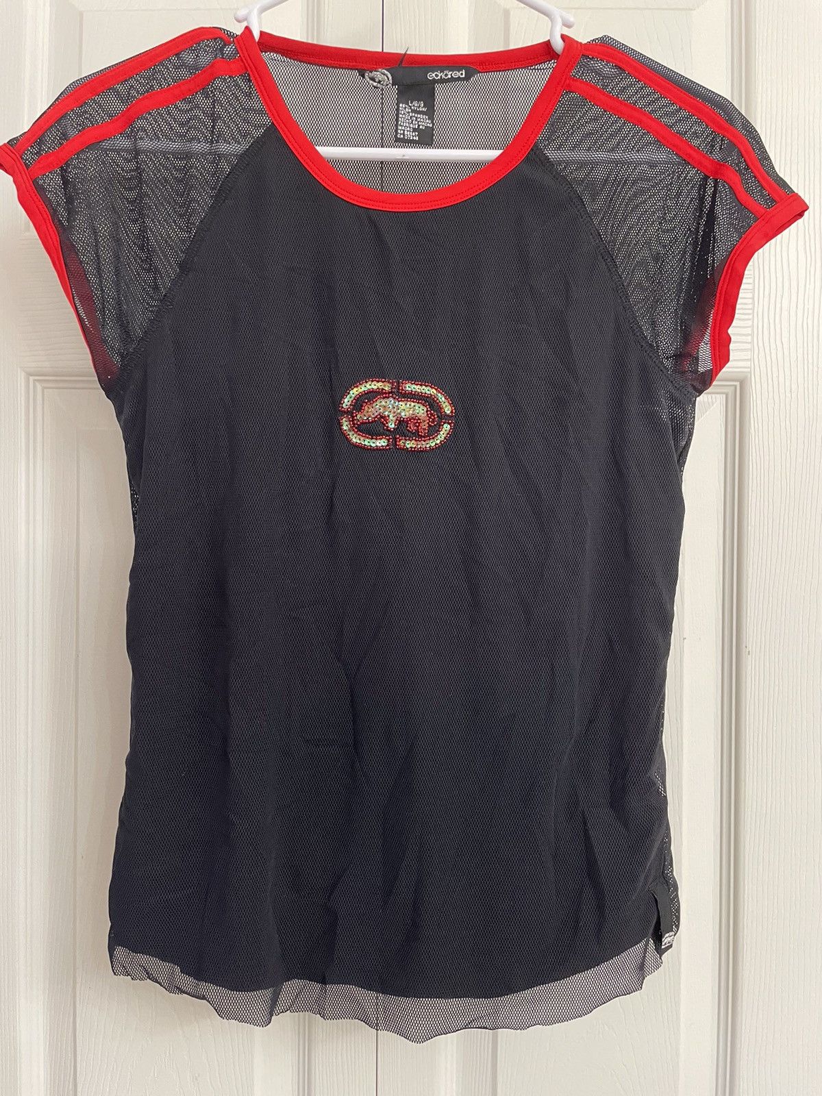 Ecko Unltd. Echo Red Black Pullover w/Logo and Mesh Size L Size L / US 10 / IT 46 - 1 Thumbnail