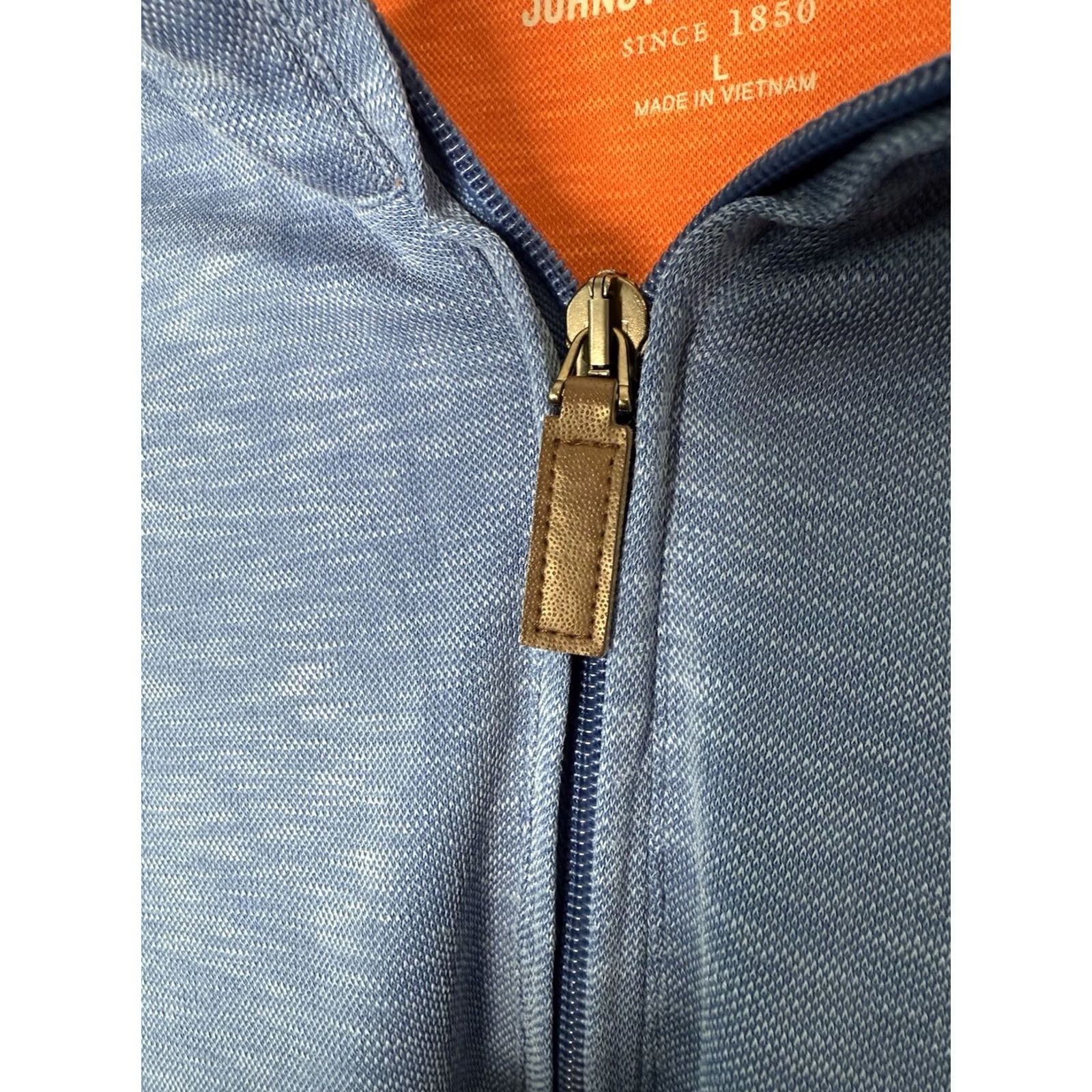 Johnston & Murphy Johnston & Murphy 1/4 Zip Pullover Mens Large Blue Lightweight Shirt Size US L / EU 52-54 / 3 - 4 Thumbnail