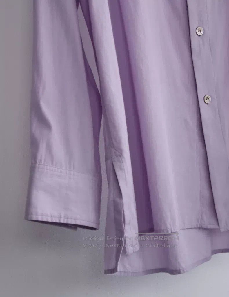 Yohji Yamamoto Yohji Yamamoto Elegant Purple Embroidered Shirt Size US XL / EU 56 / 4 - 6 Thumbnail