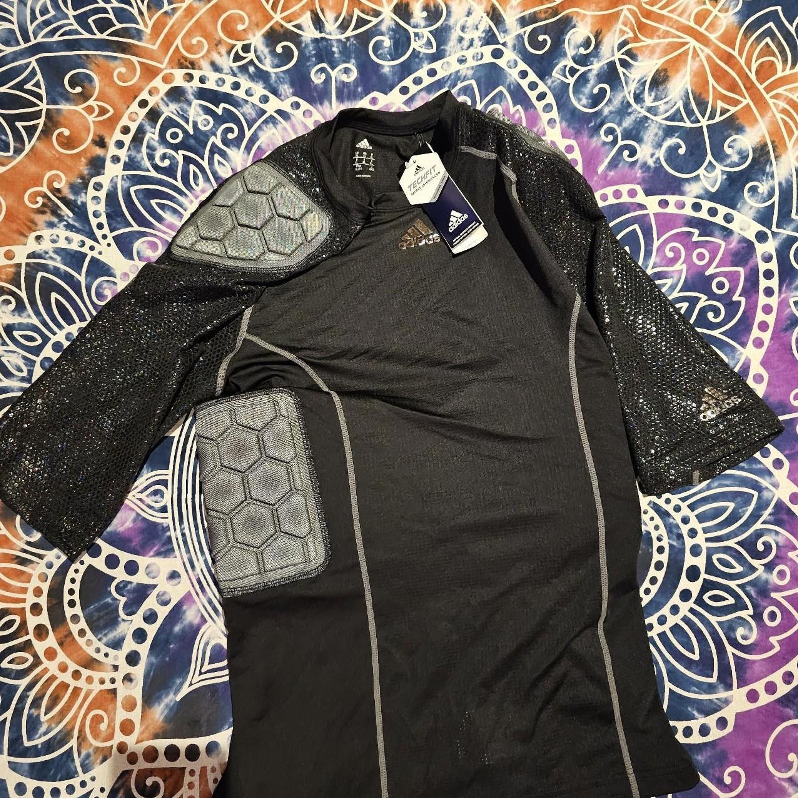 Adidas Adidas Men's Black Tech Fit Padded Compression Shirt Size US XL / EU 56 / 4 - 5 Thumbnail