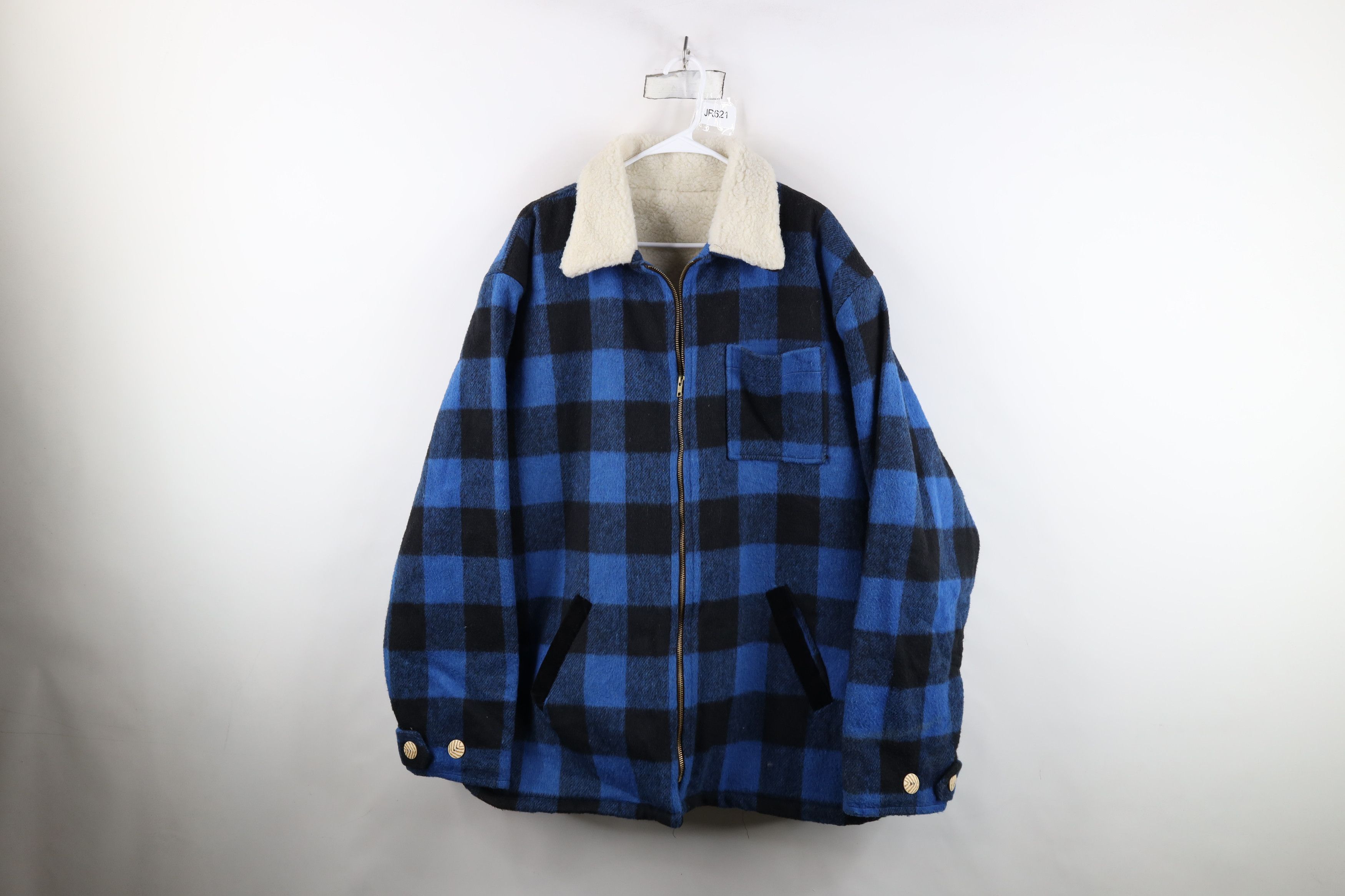 Vintage Vintage 90s Streetwear Lined Baggy Collared Jacket Plaid USA Size US XL / EU 56 / 4 - 1 Thumbnail