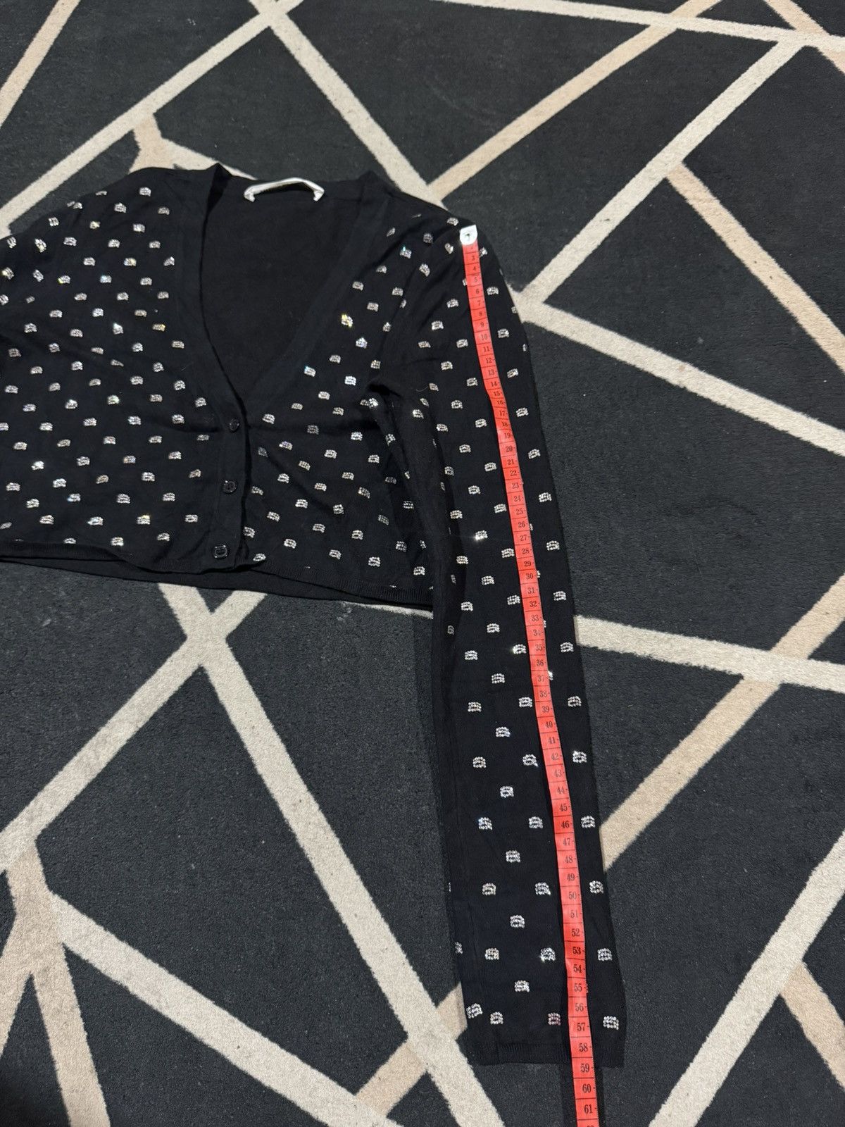 Alexander Wang V-NECK CROPPED CARDIGAN IN CRYSTAL Size S / US 4 / IT 40 - 8 Thumbnail